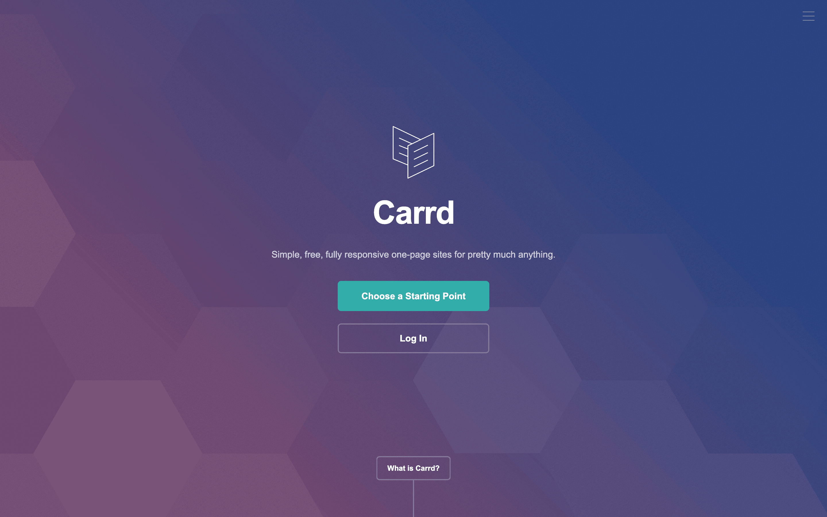Carrd homepage