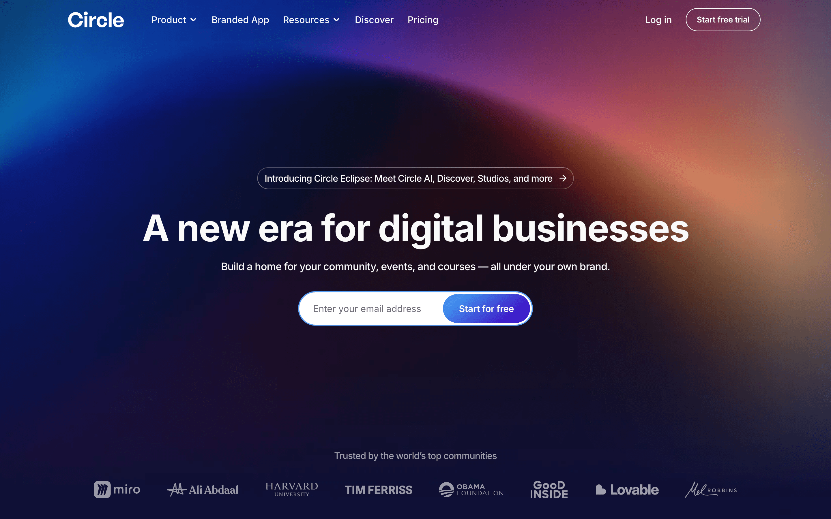 Circle homepage