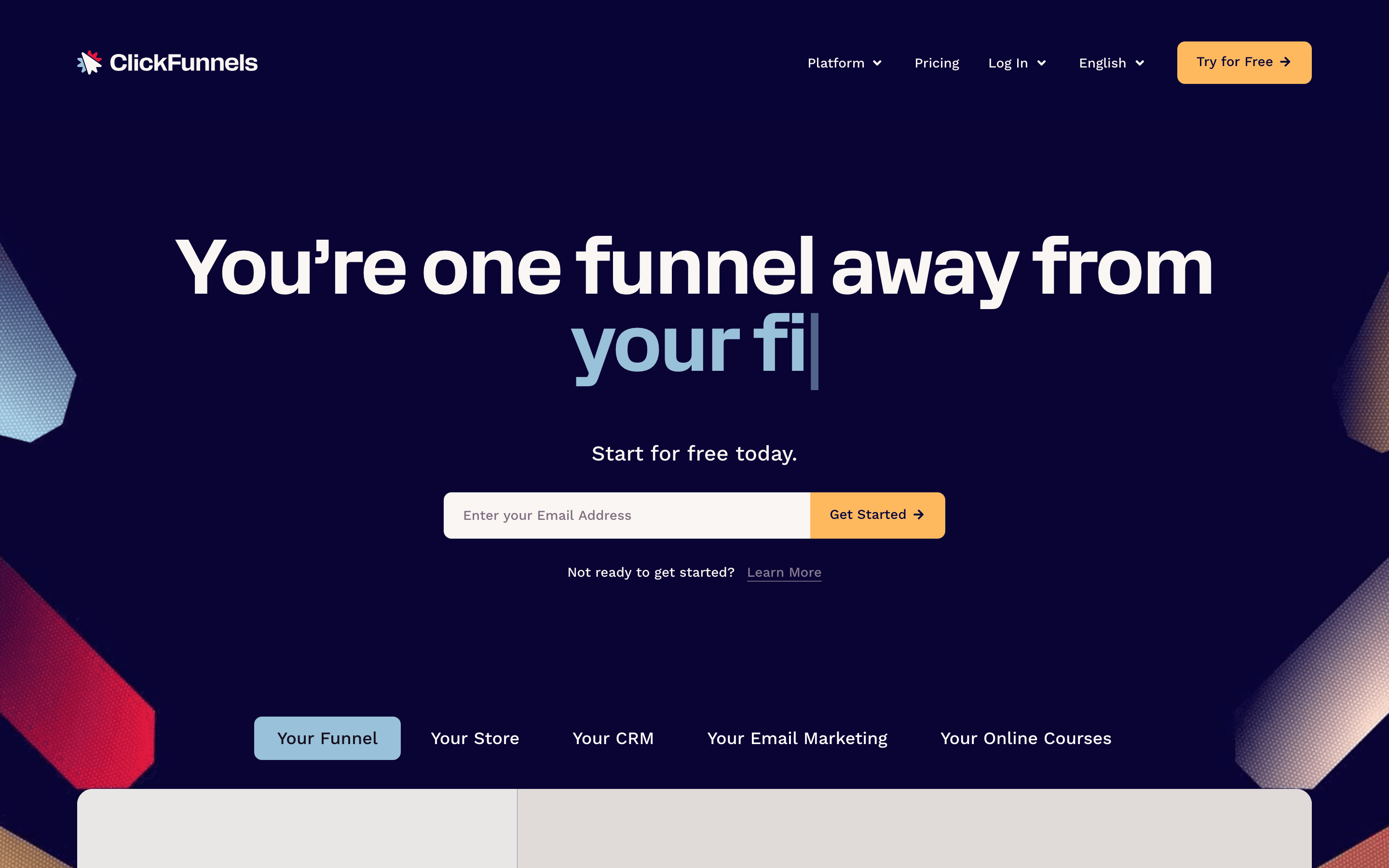 ClickFunnels homepage