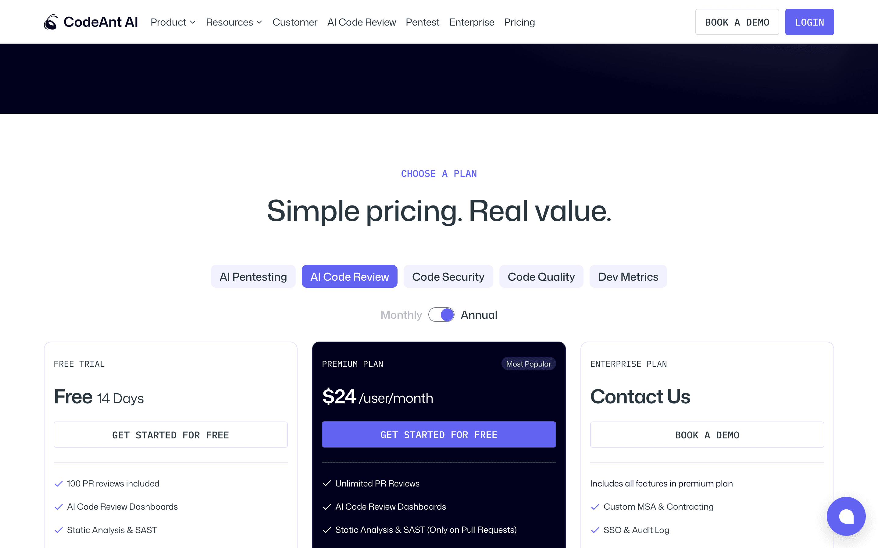 CodeAnt pricing