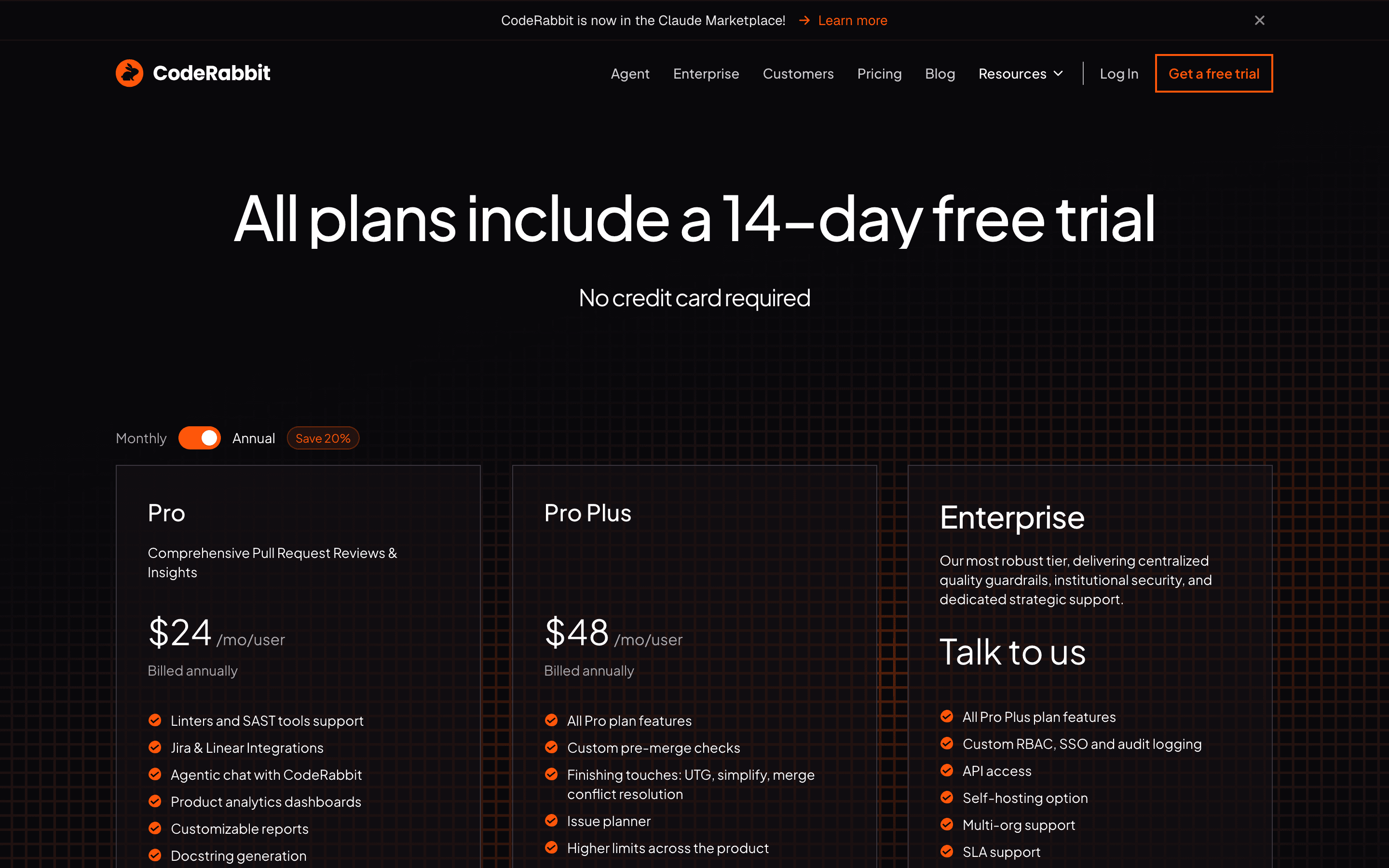 CodeRabbit pricing