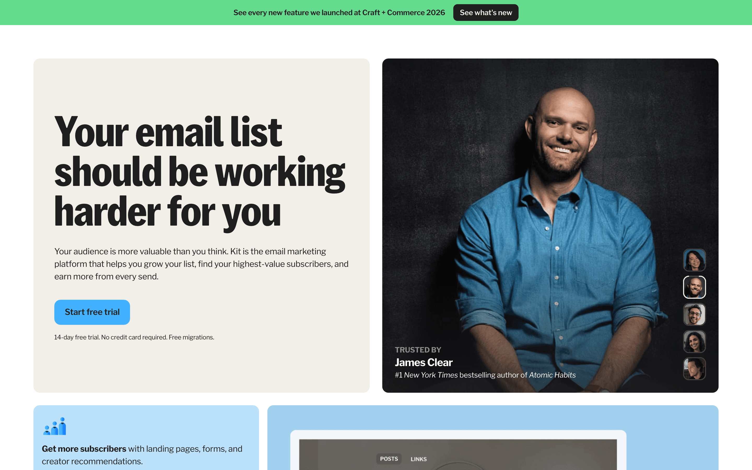 Kit (ConvertKit) homepage
