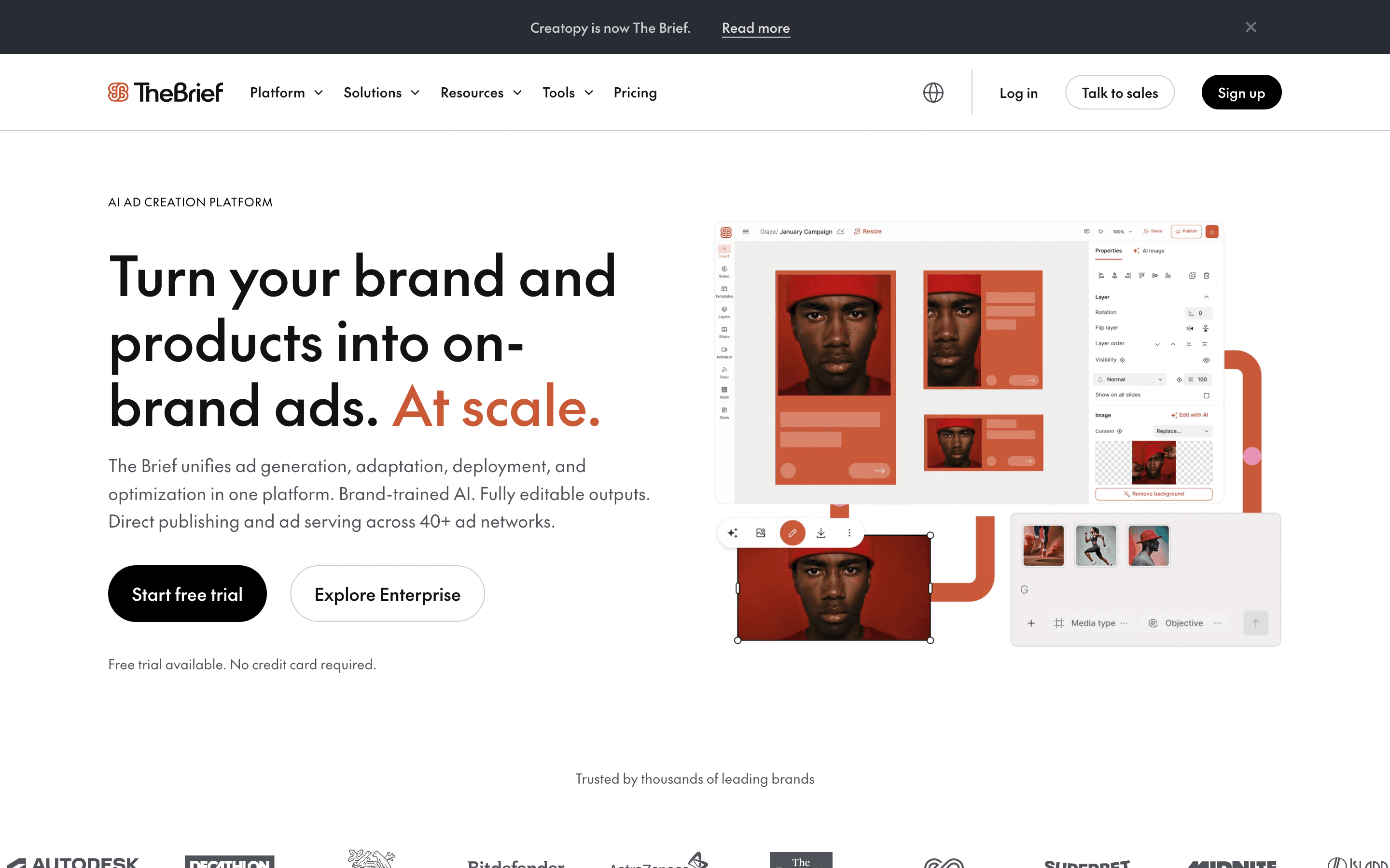 Creatopy homepage