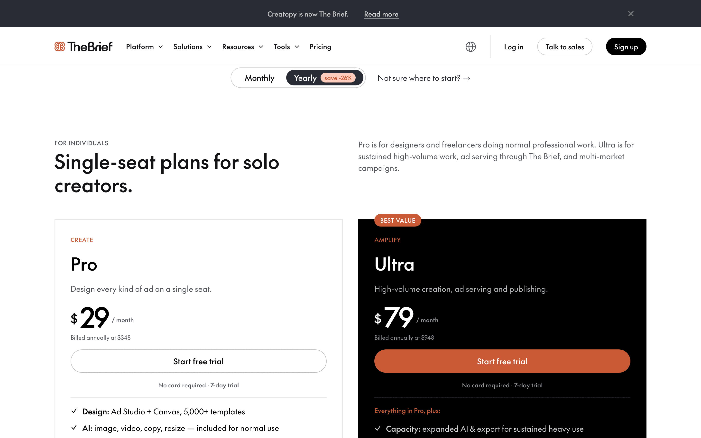 Creatopy pricing