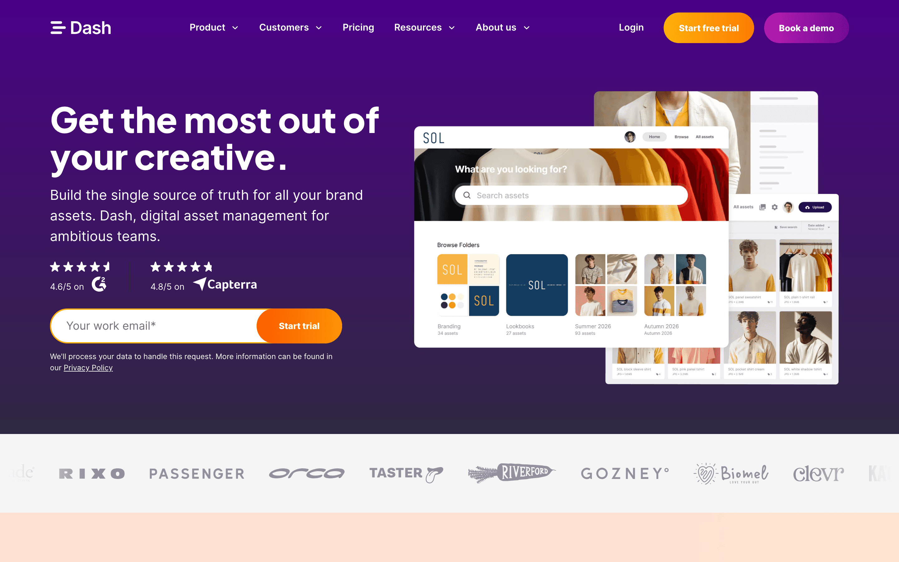 Dash homepage