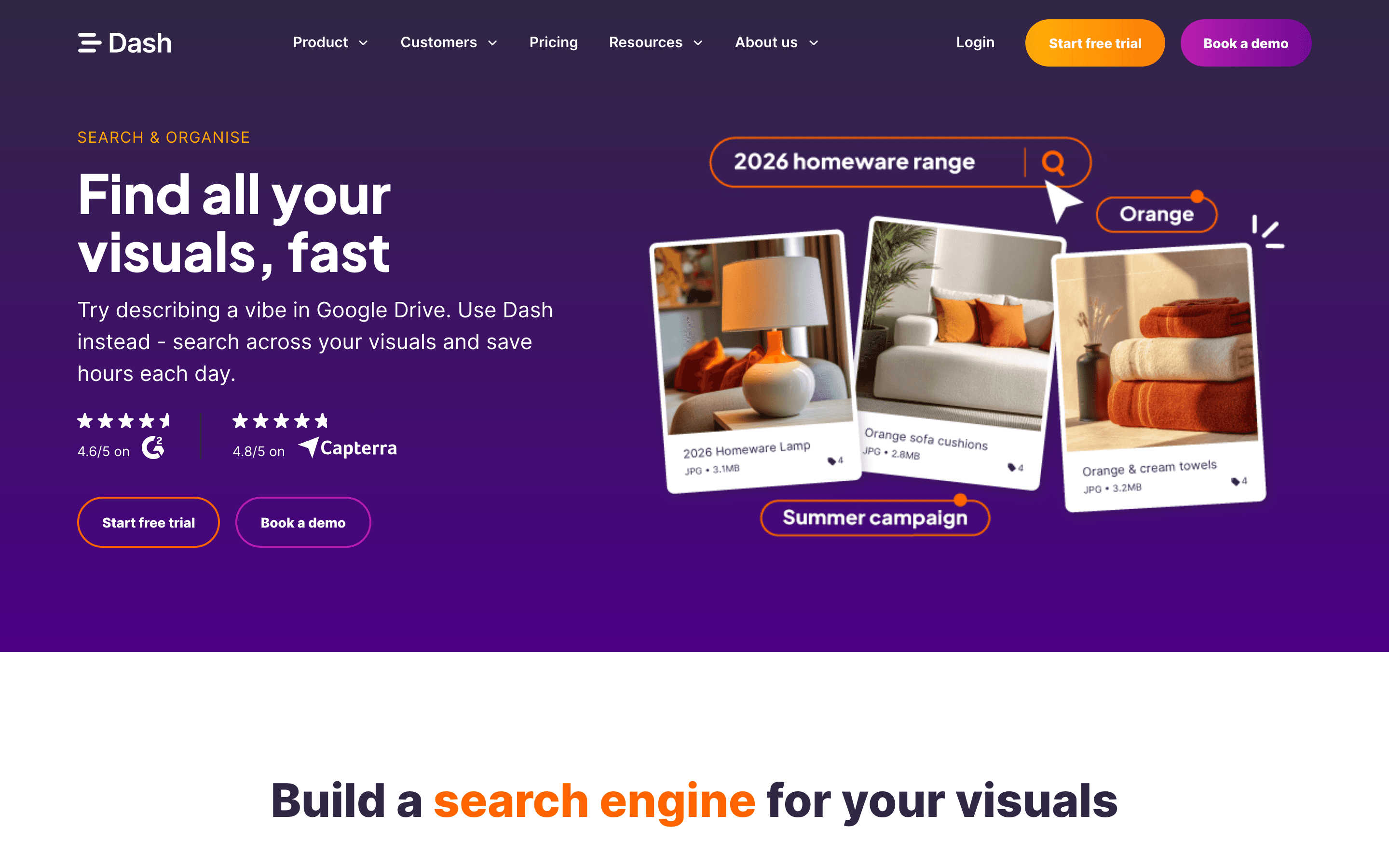 Dash: Search organise