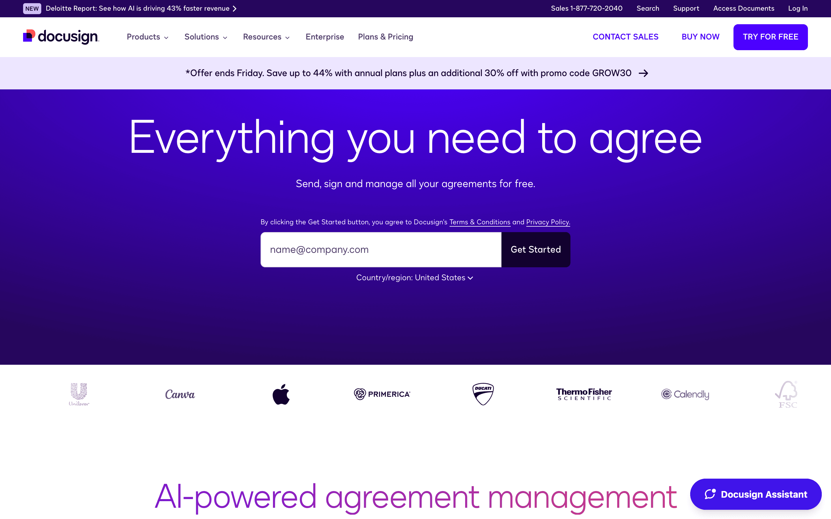 DocuSign homepage