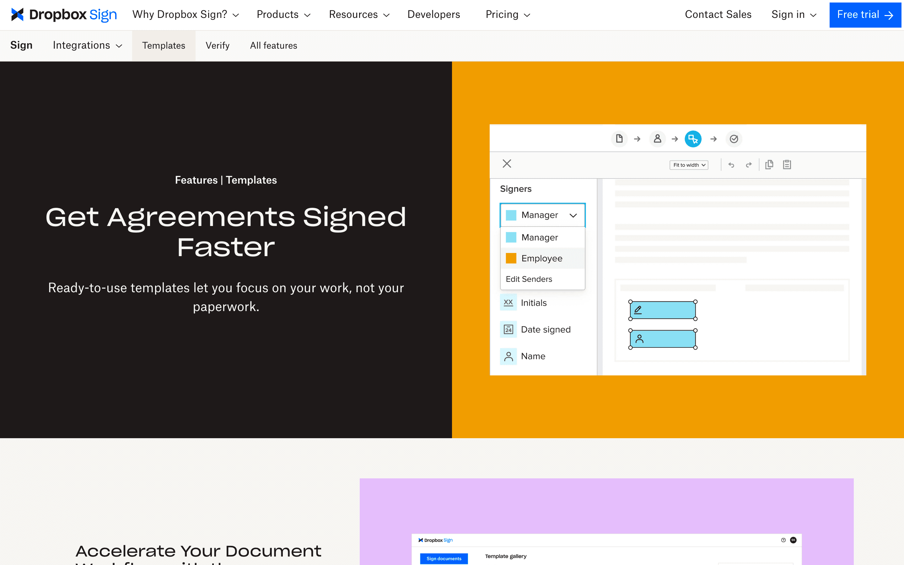 Dropbox Sign: Templates