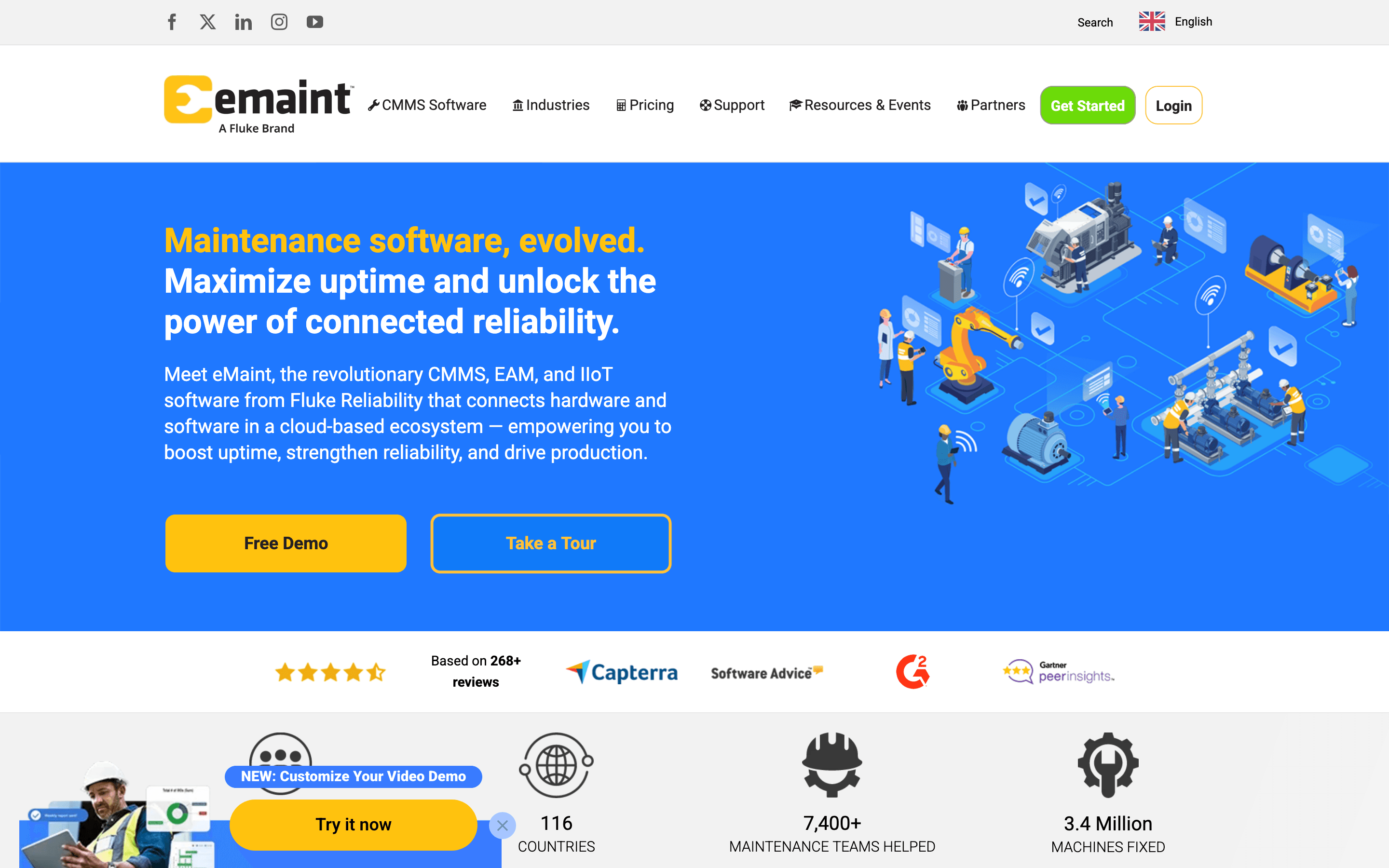 eMaint homepage
