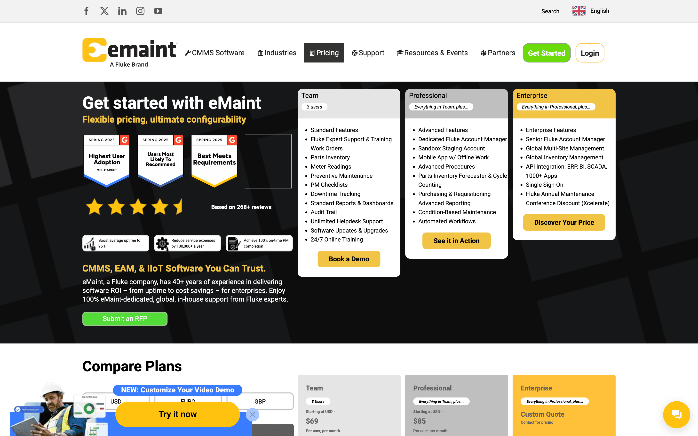 eMaint pricing
