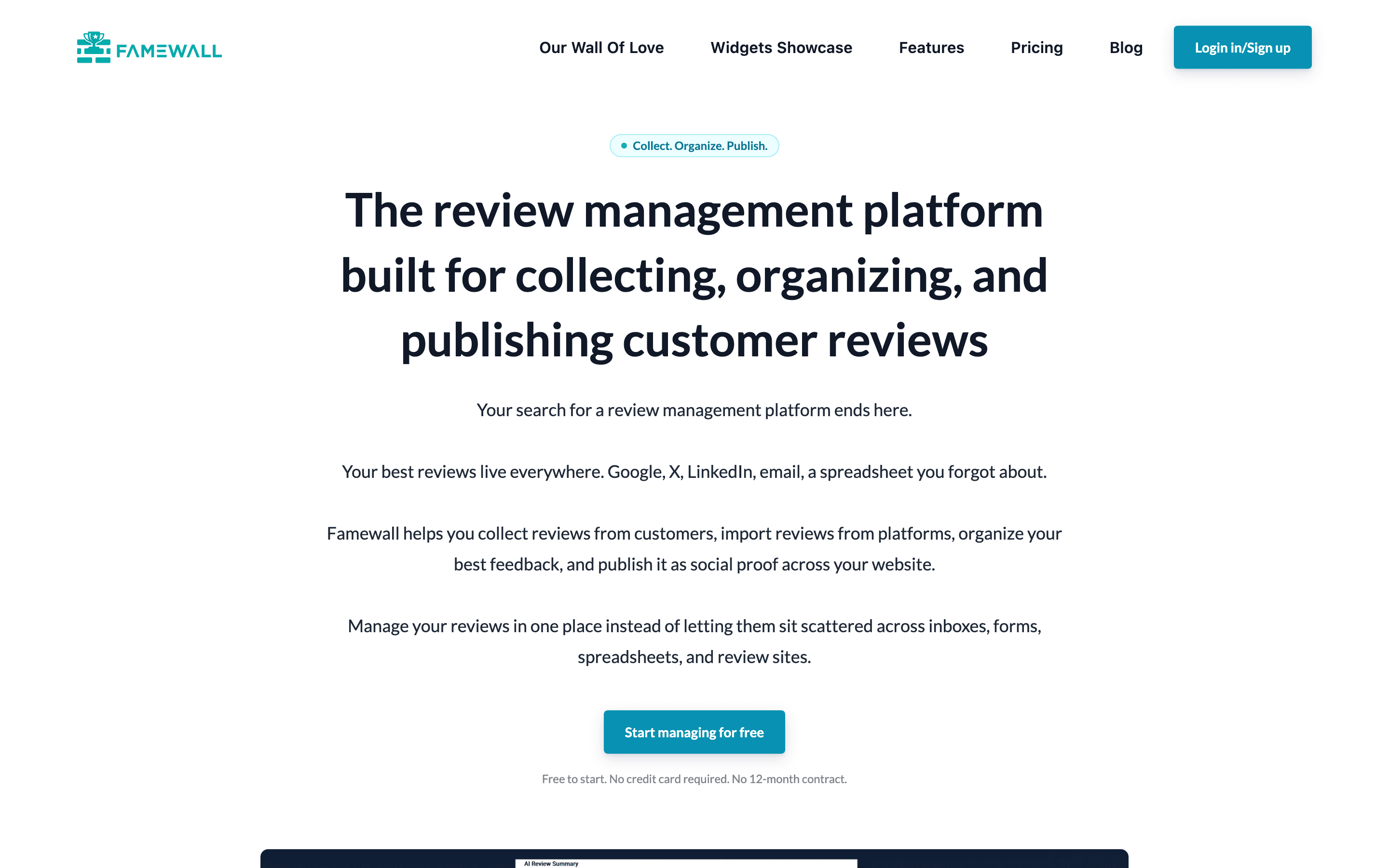 Famewall: Review management platfo