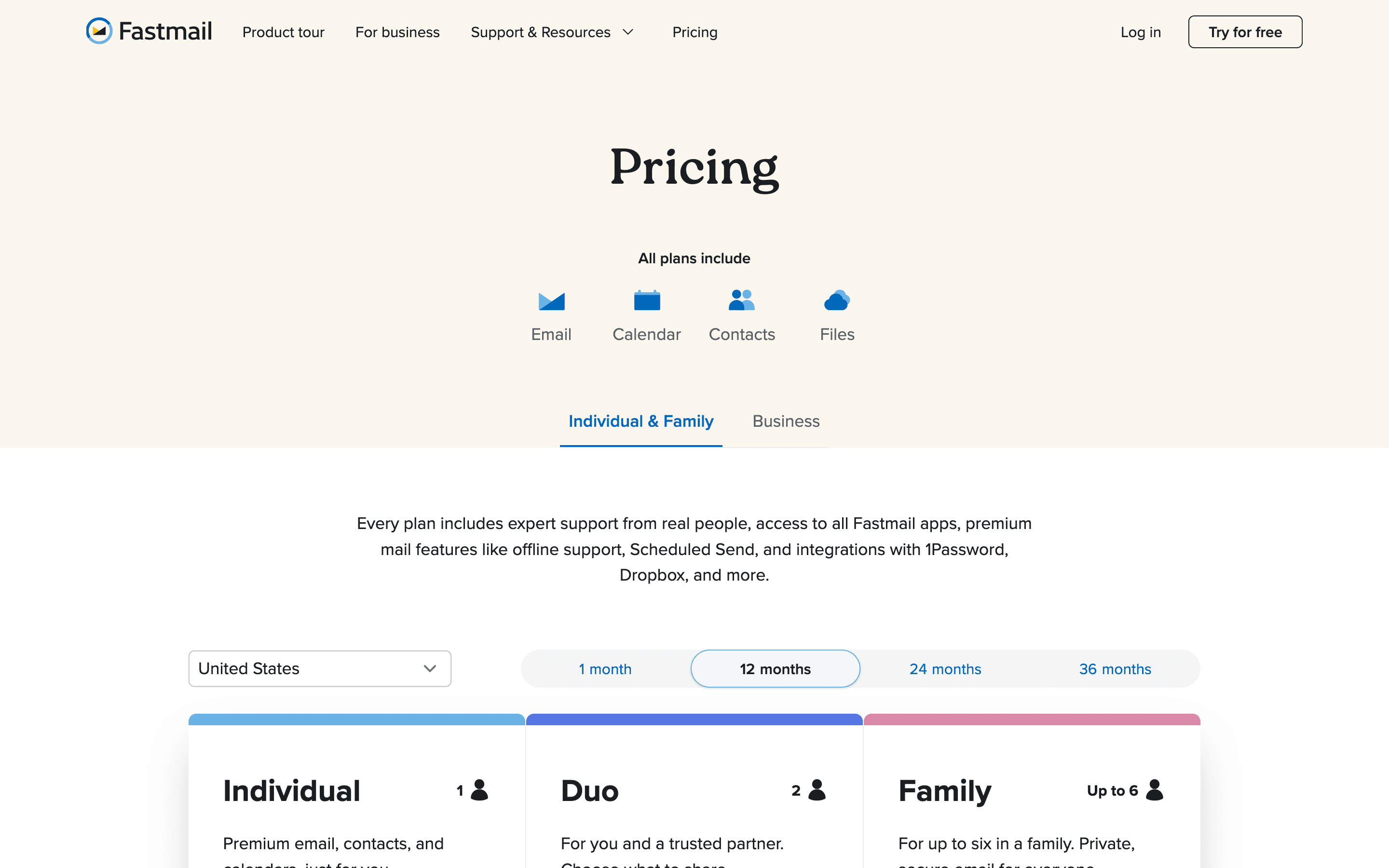Fastmail pricing