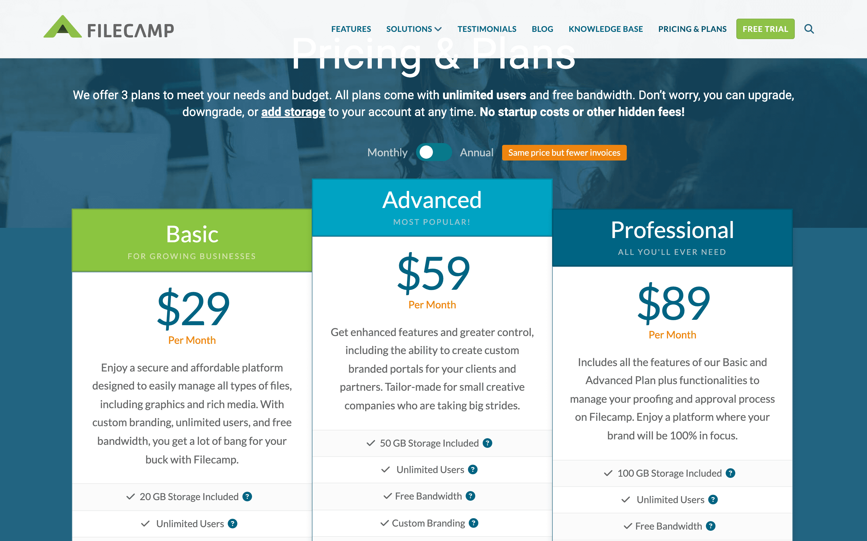 Filecamp pricing