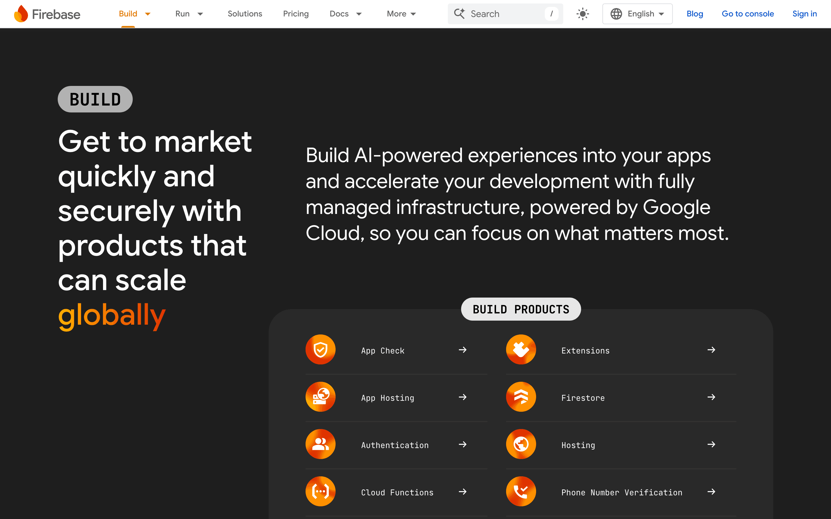 Firebase: Products build