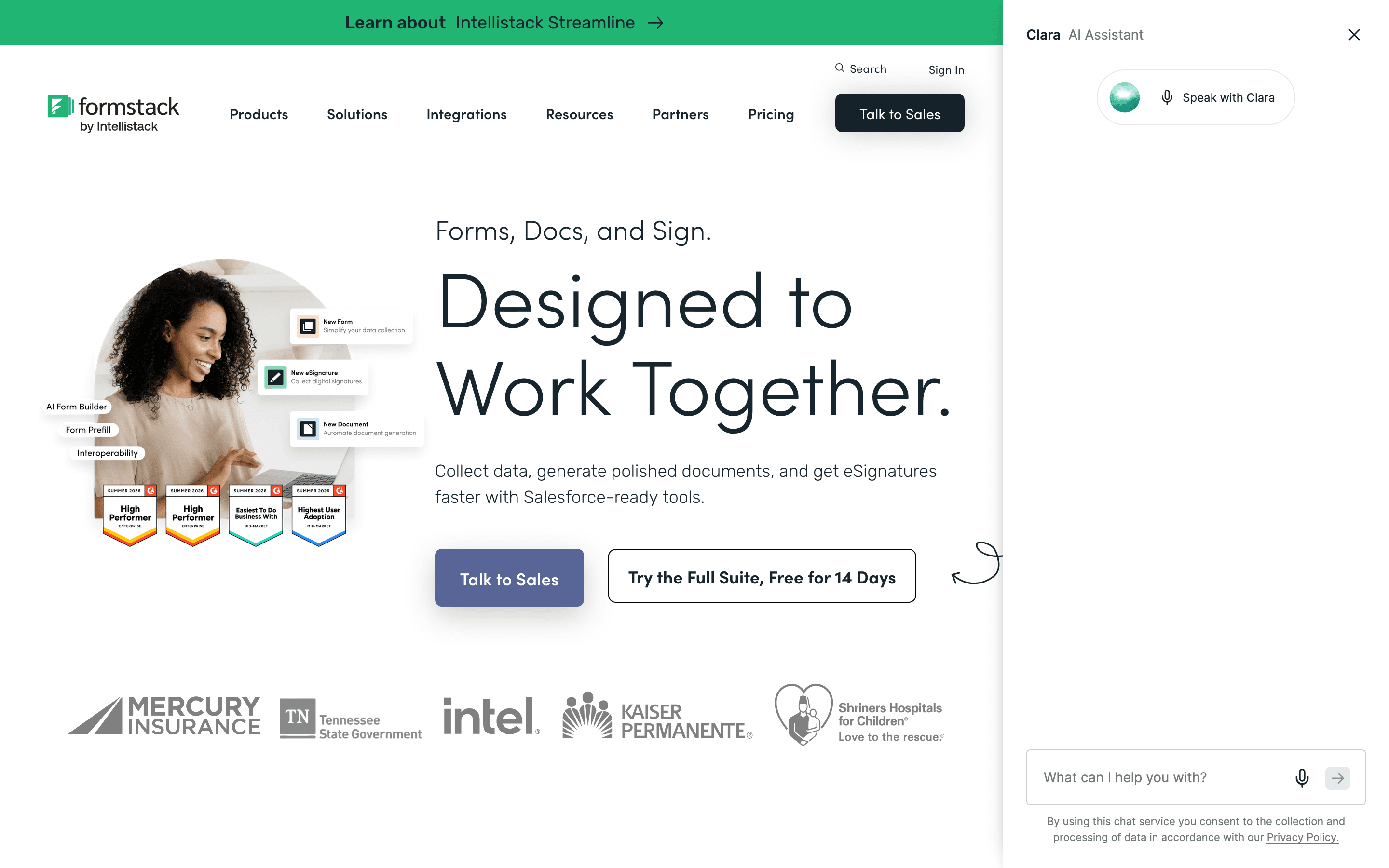 Formstack homepage