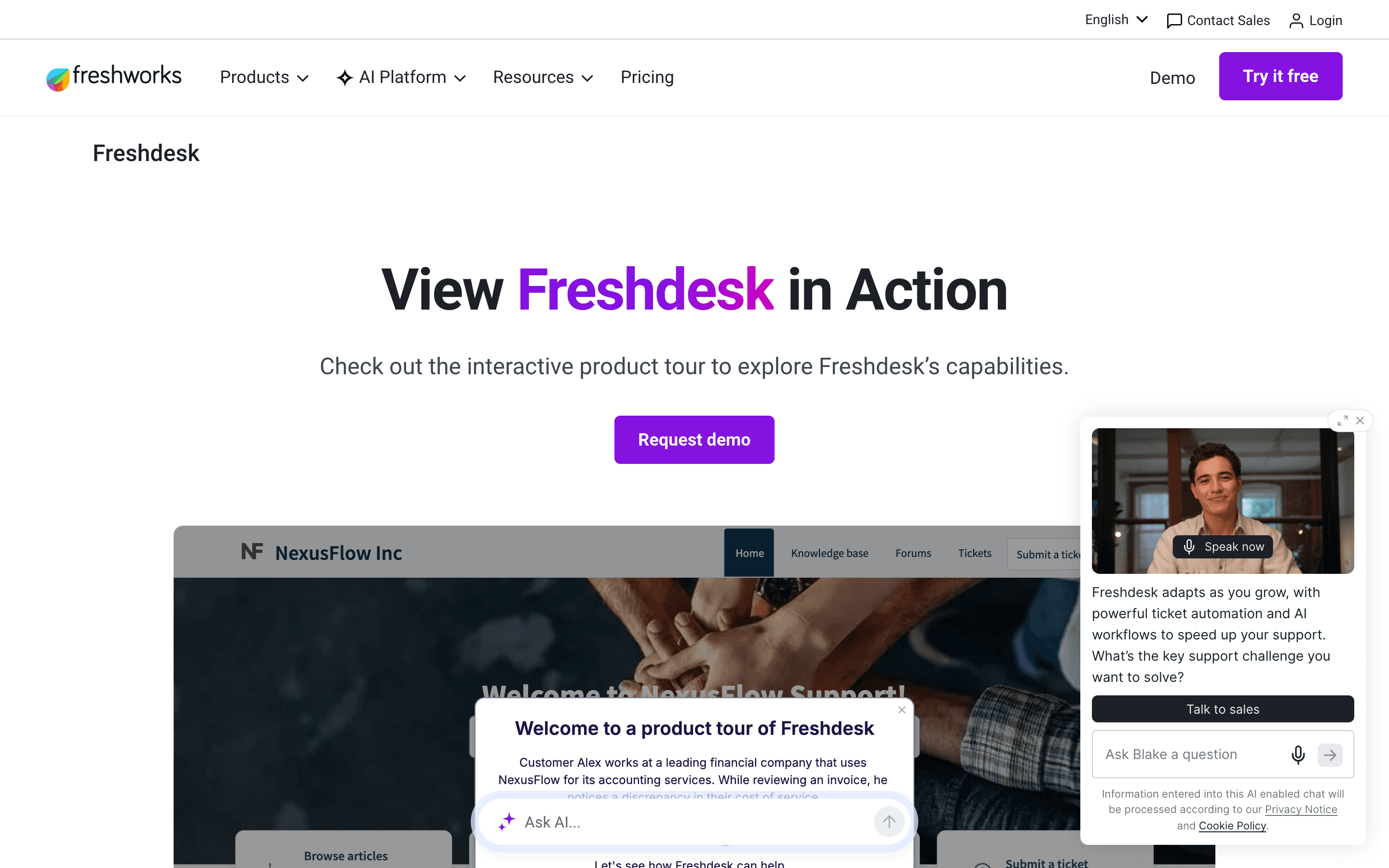 Freshdesk: Product tour