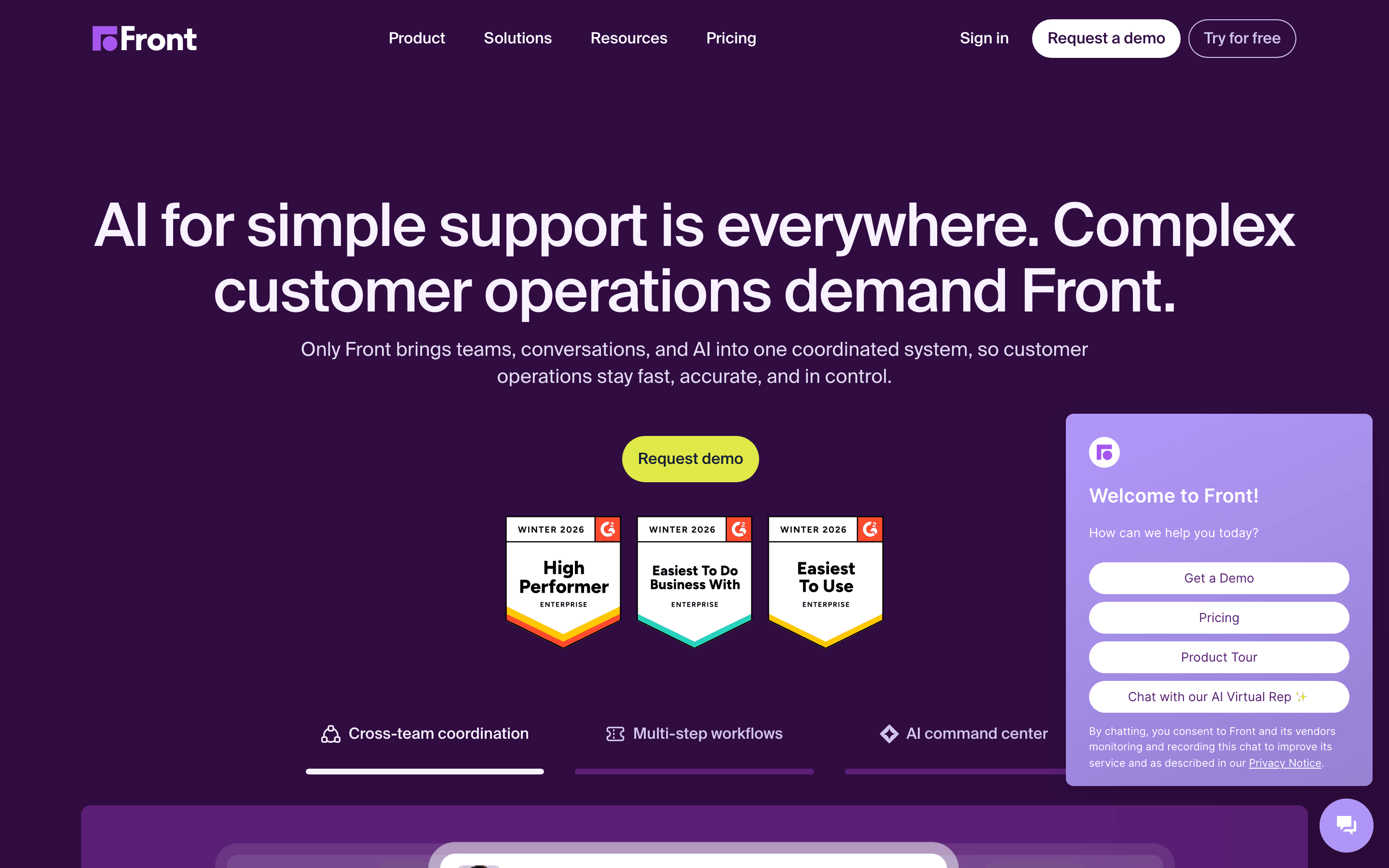 Front homepage