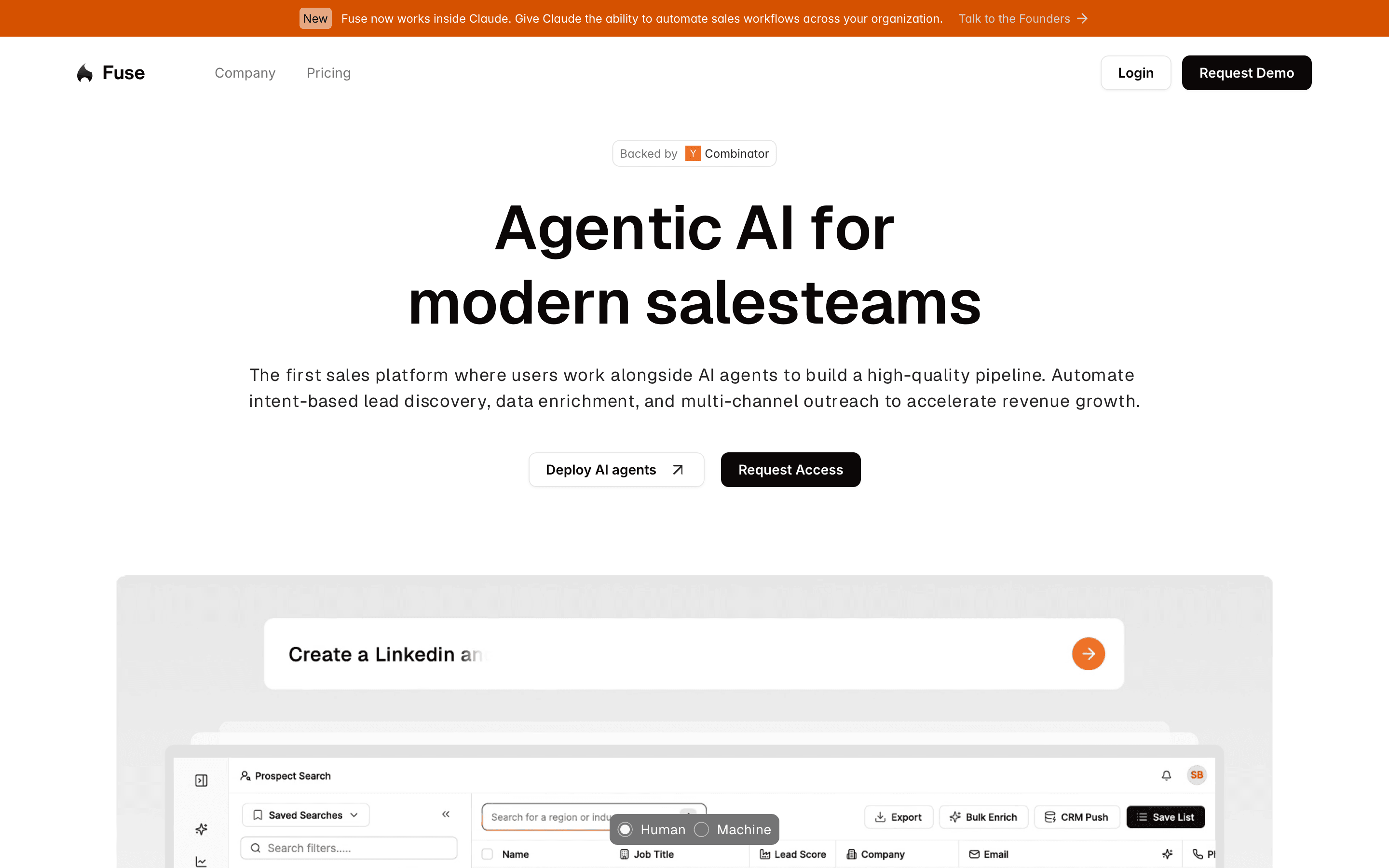 Fuse AI homepage