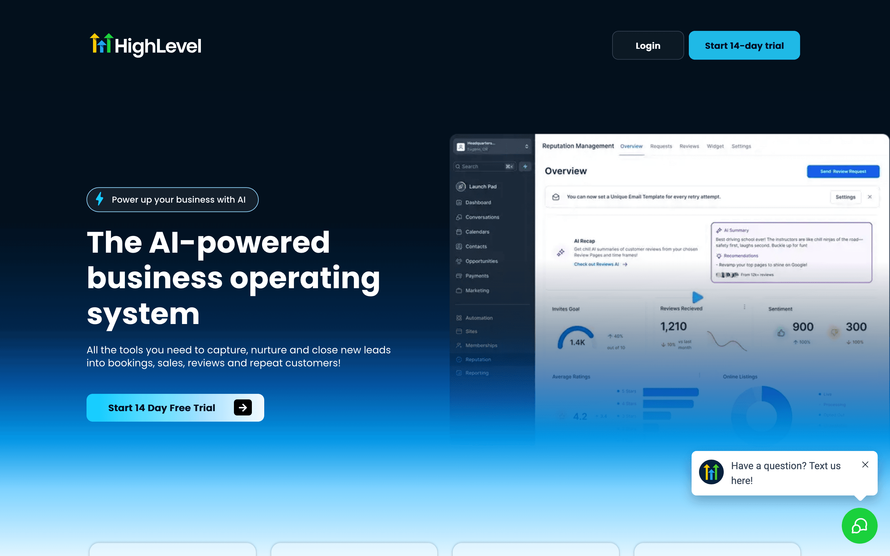 GoHighLevel homepage