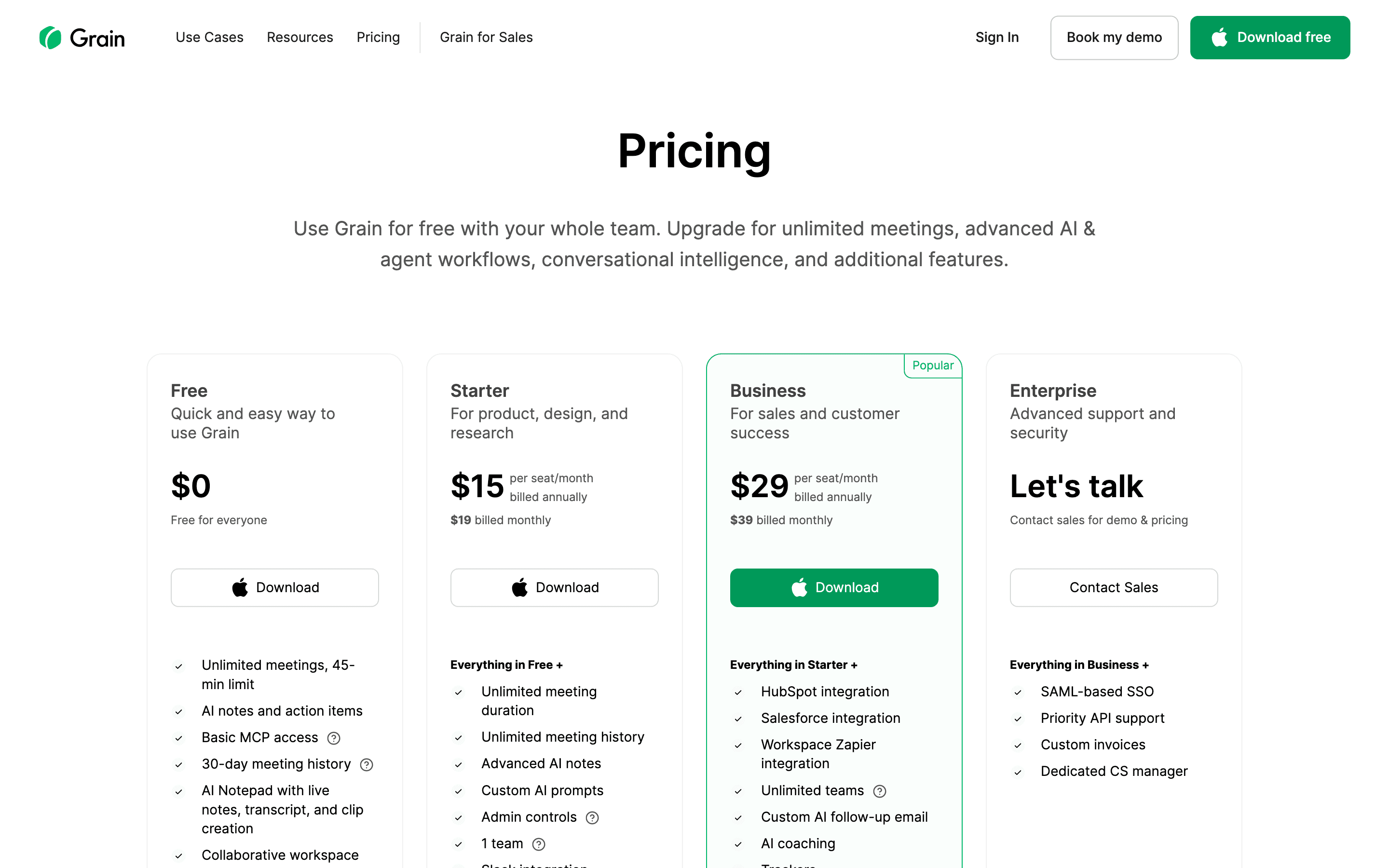 Grain pricing