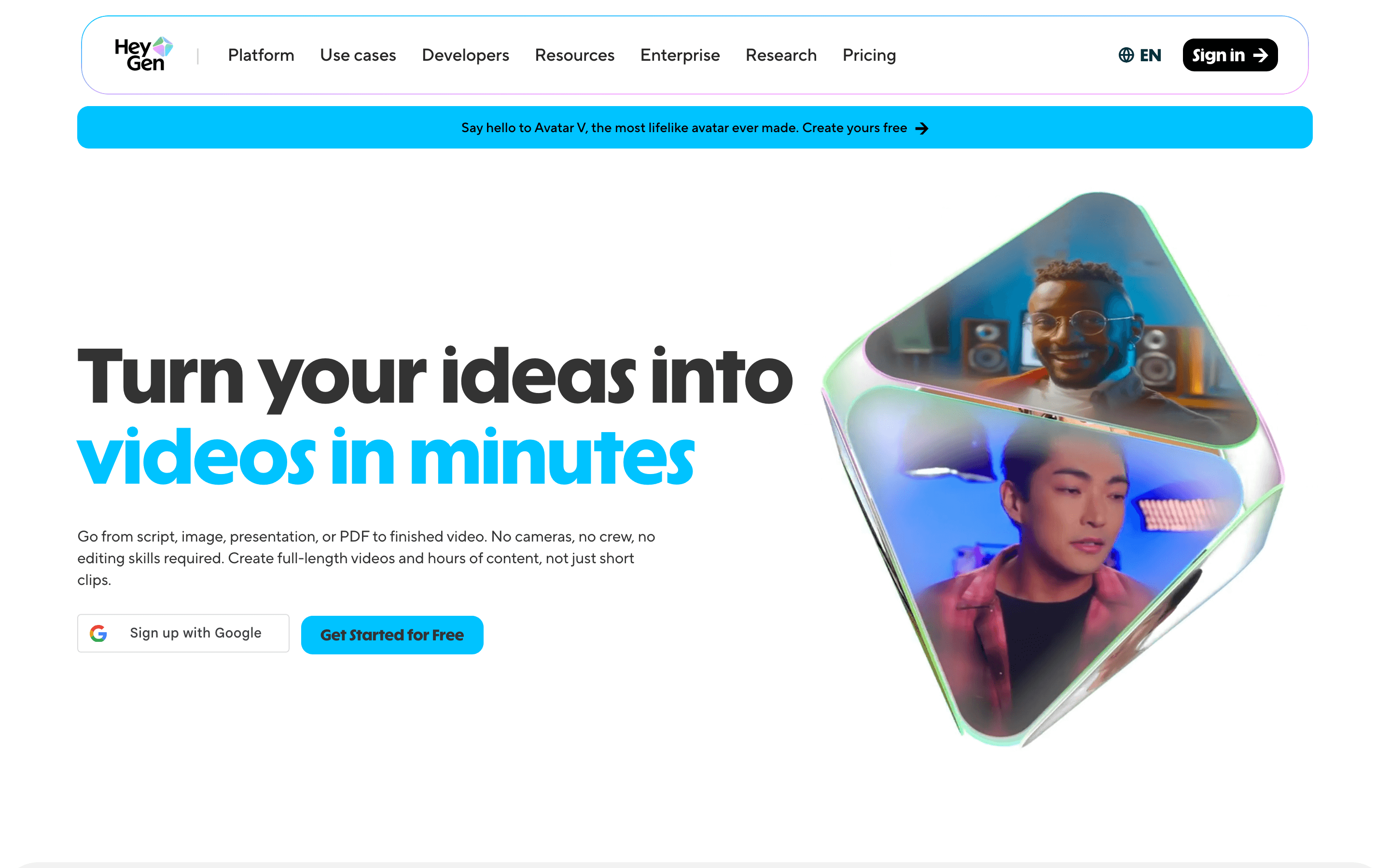 HeyGen homepage