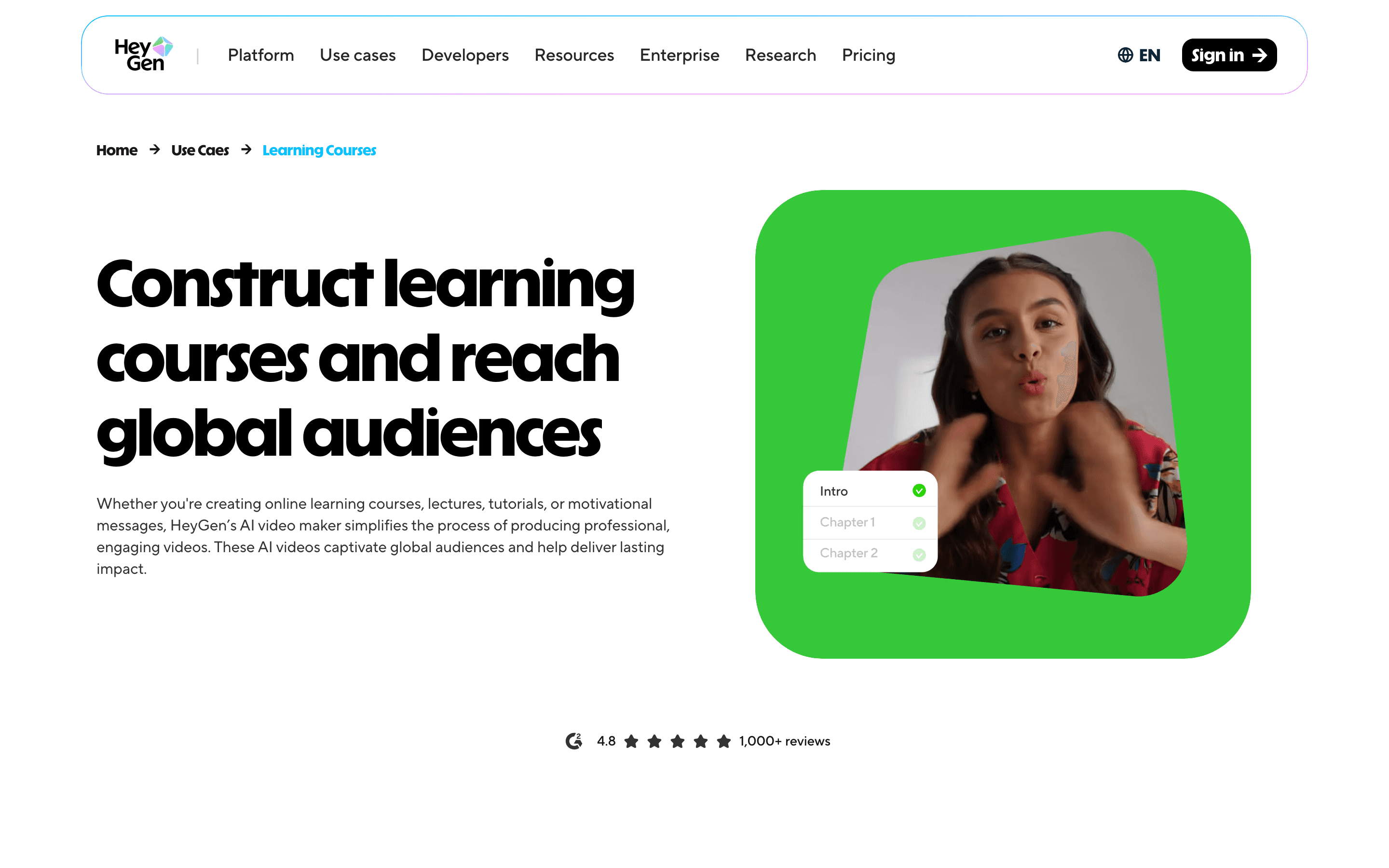 HeyGen: Learning courses