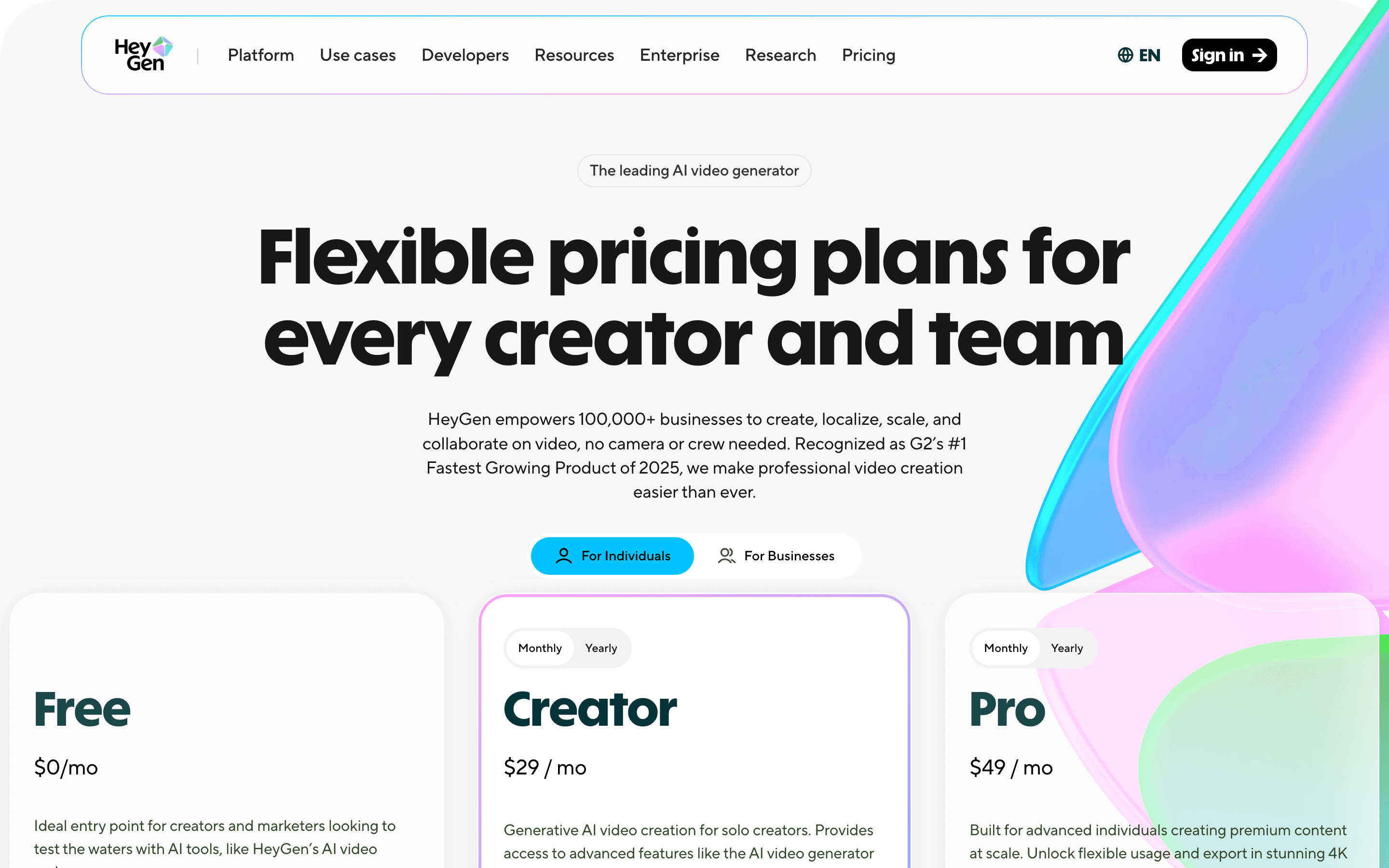 HeyGen pricing