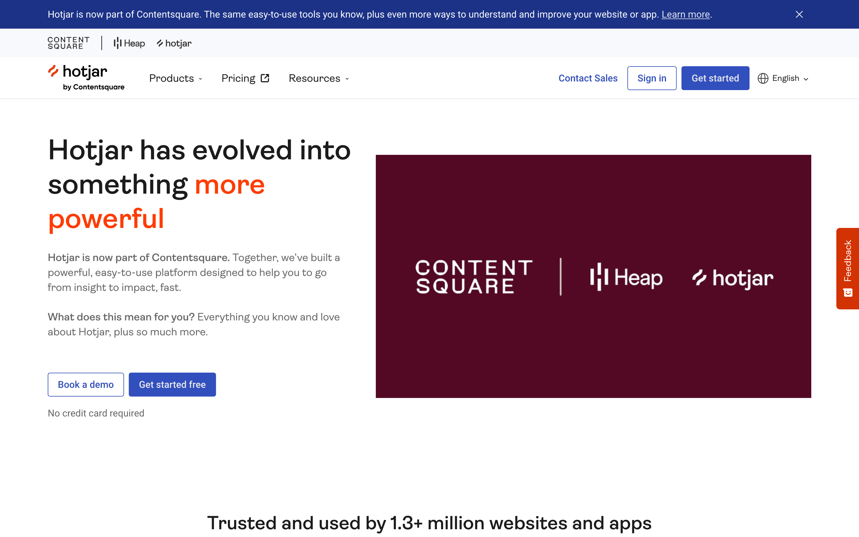 Hotjar homepage