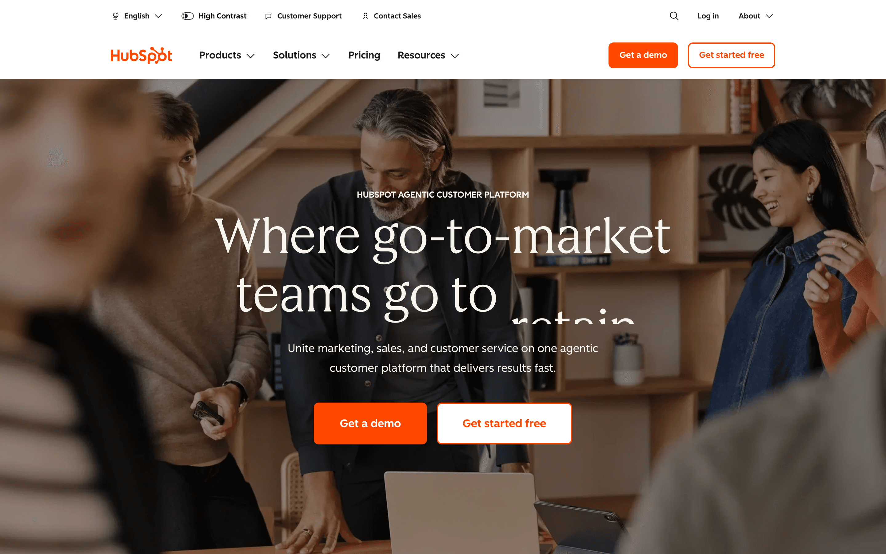 HubSpot homepage