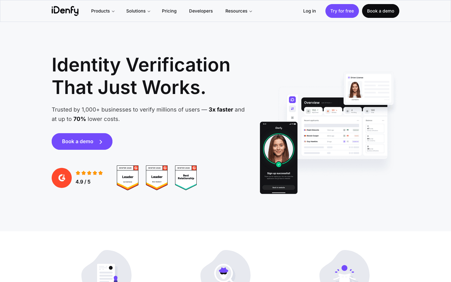 iDenfy homepage