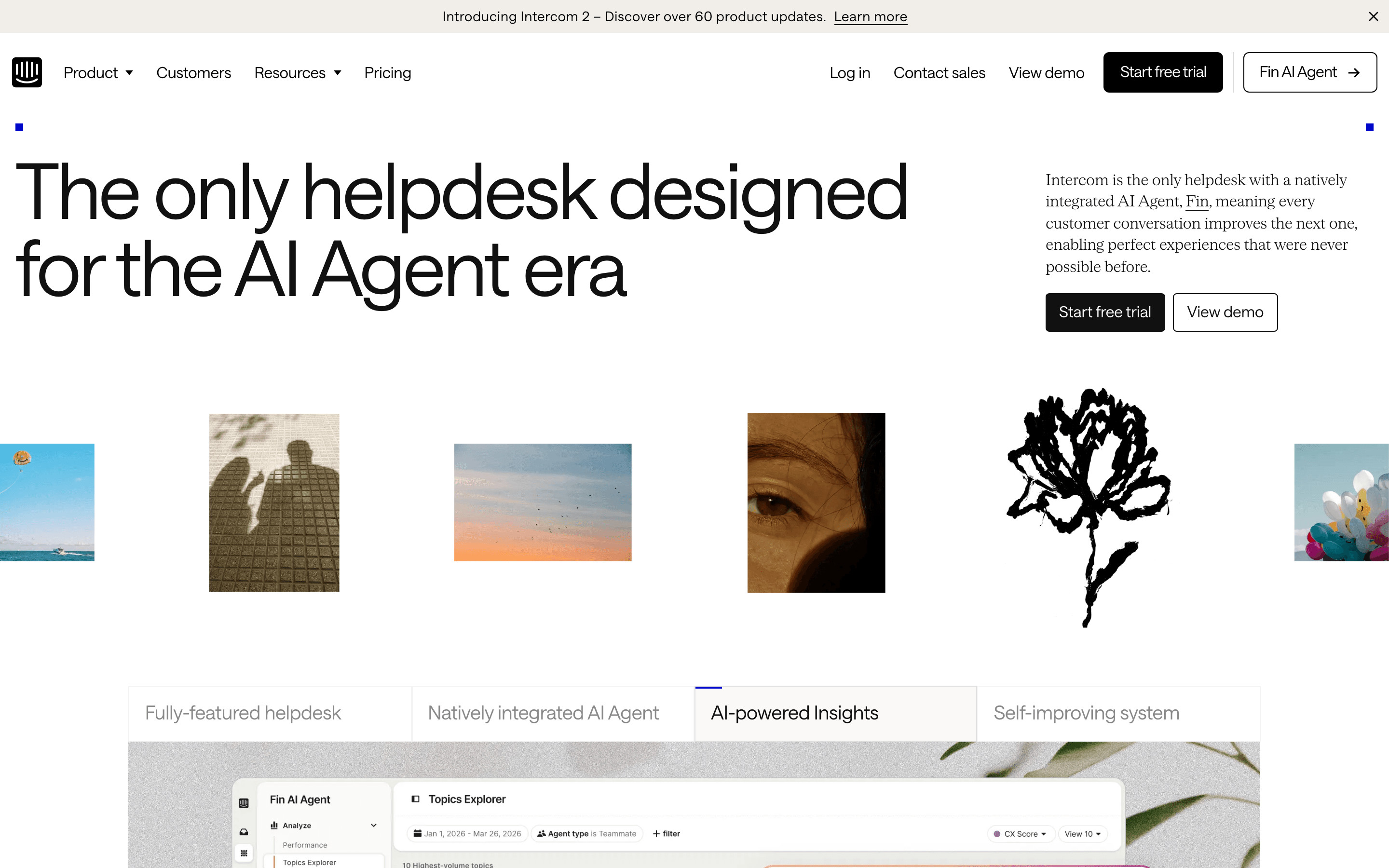 Intercom homepage