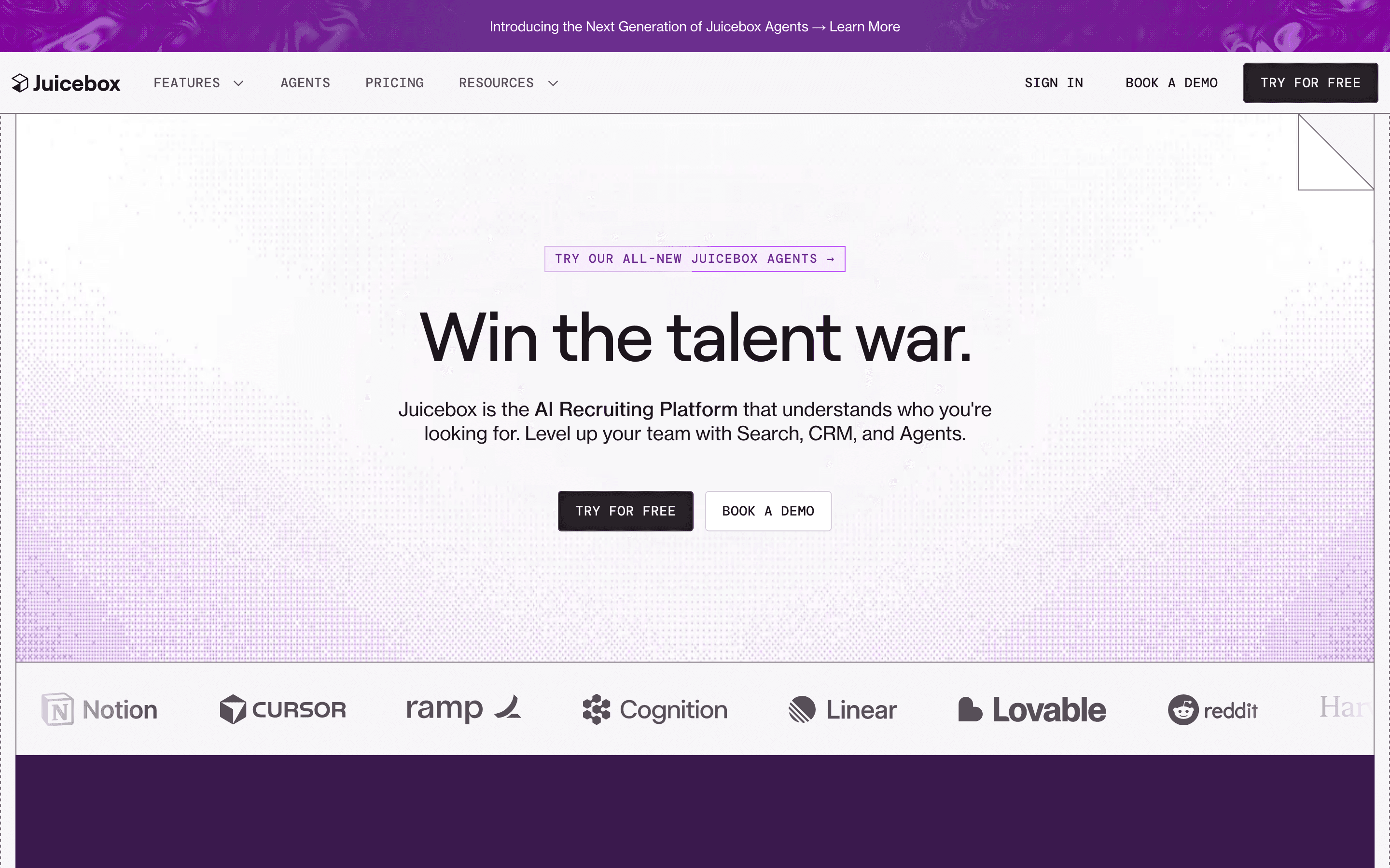 Juicebox homepage