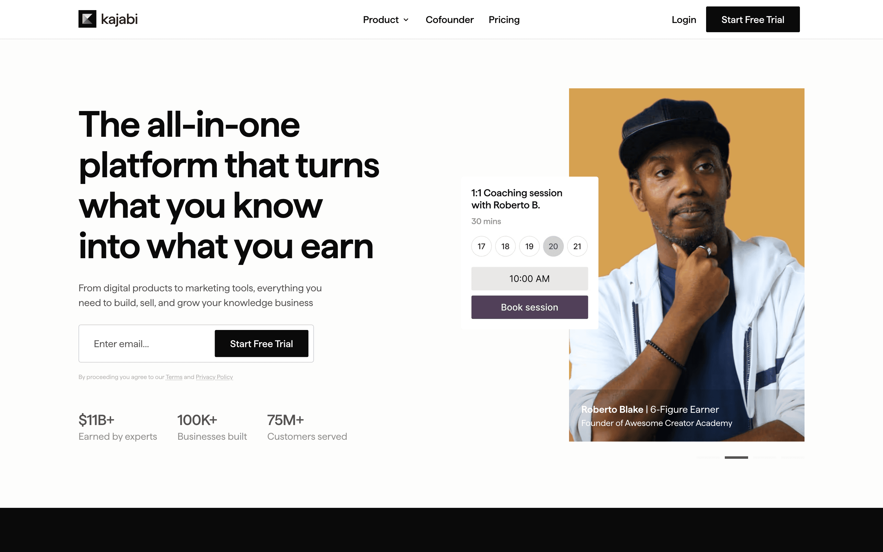 Kajabi homepage