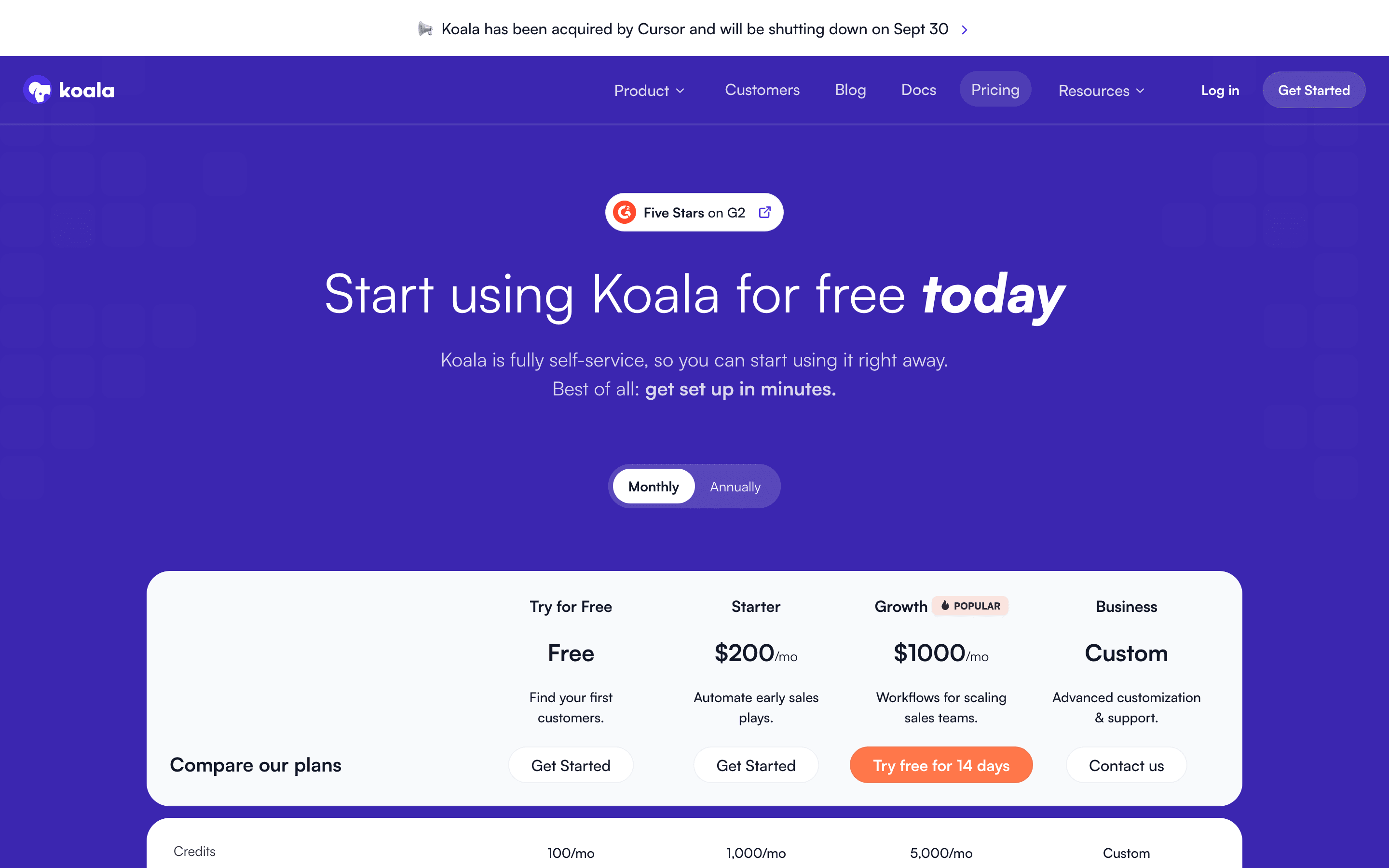 Koala pricing