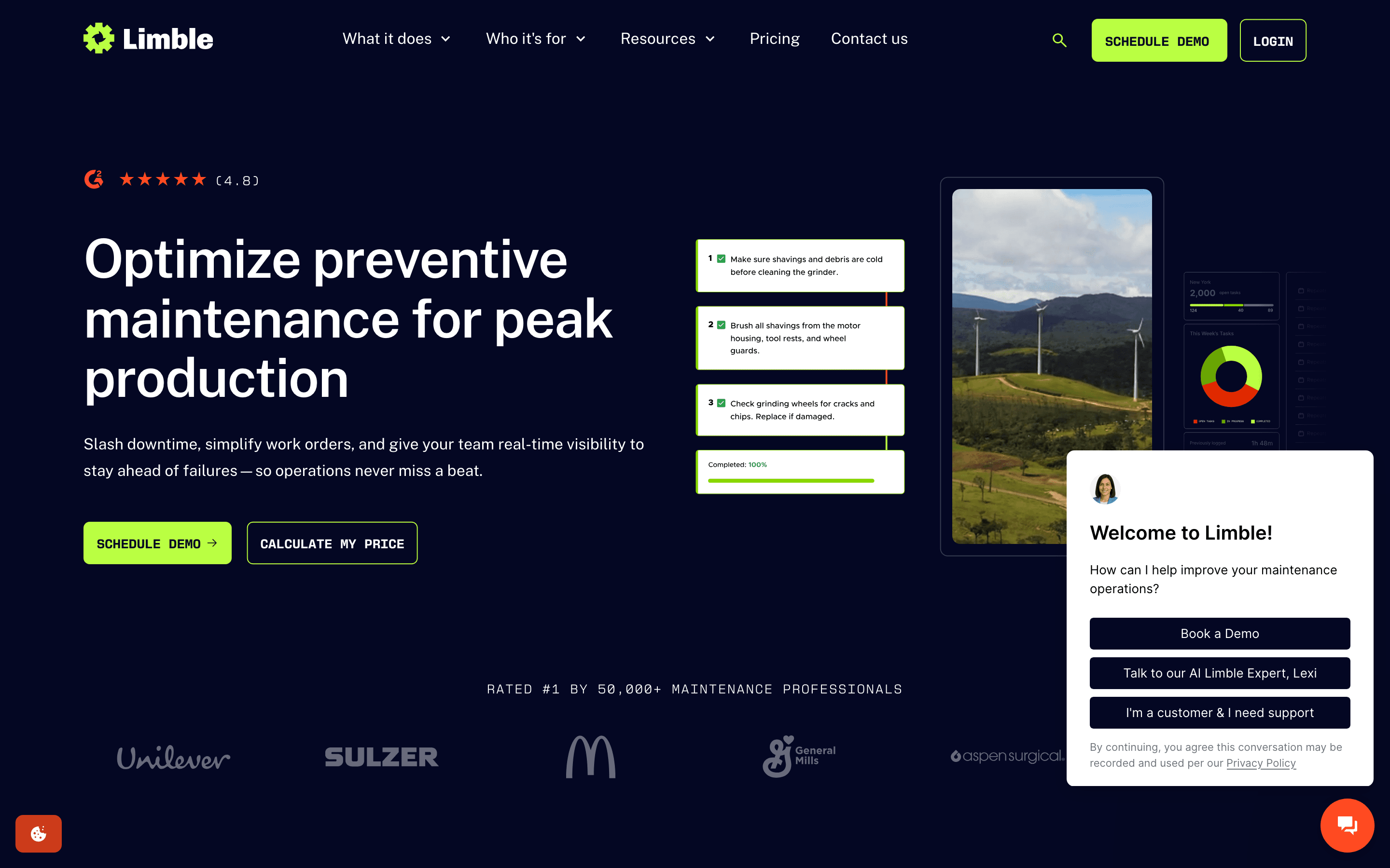 Limble homepage