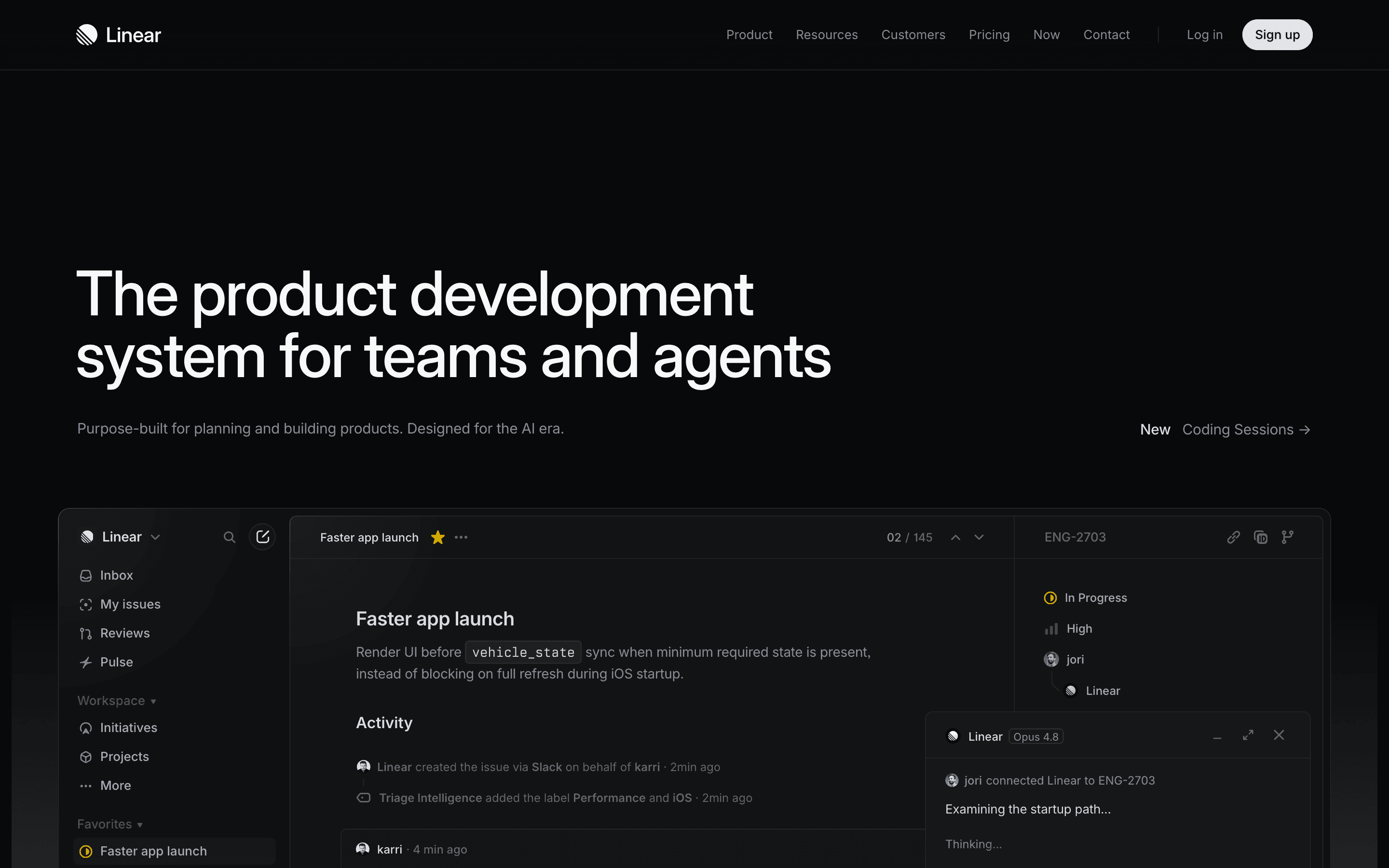 Linear homepage