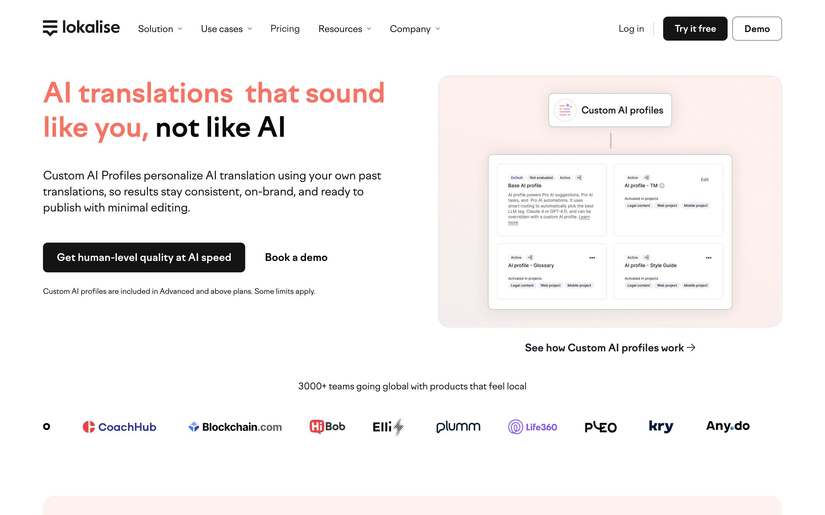 Lokalise: Custom ai profiles