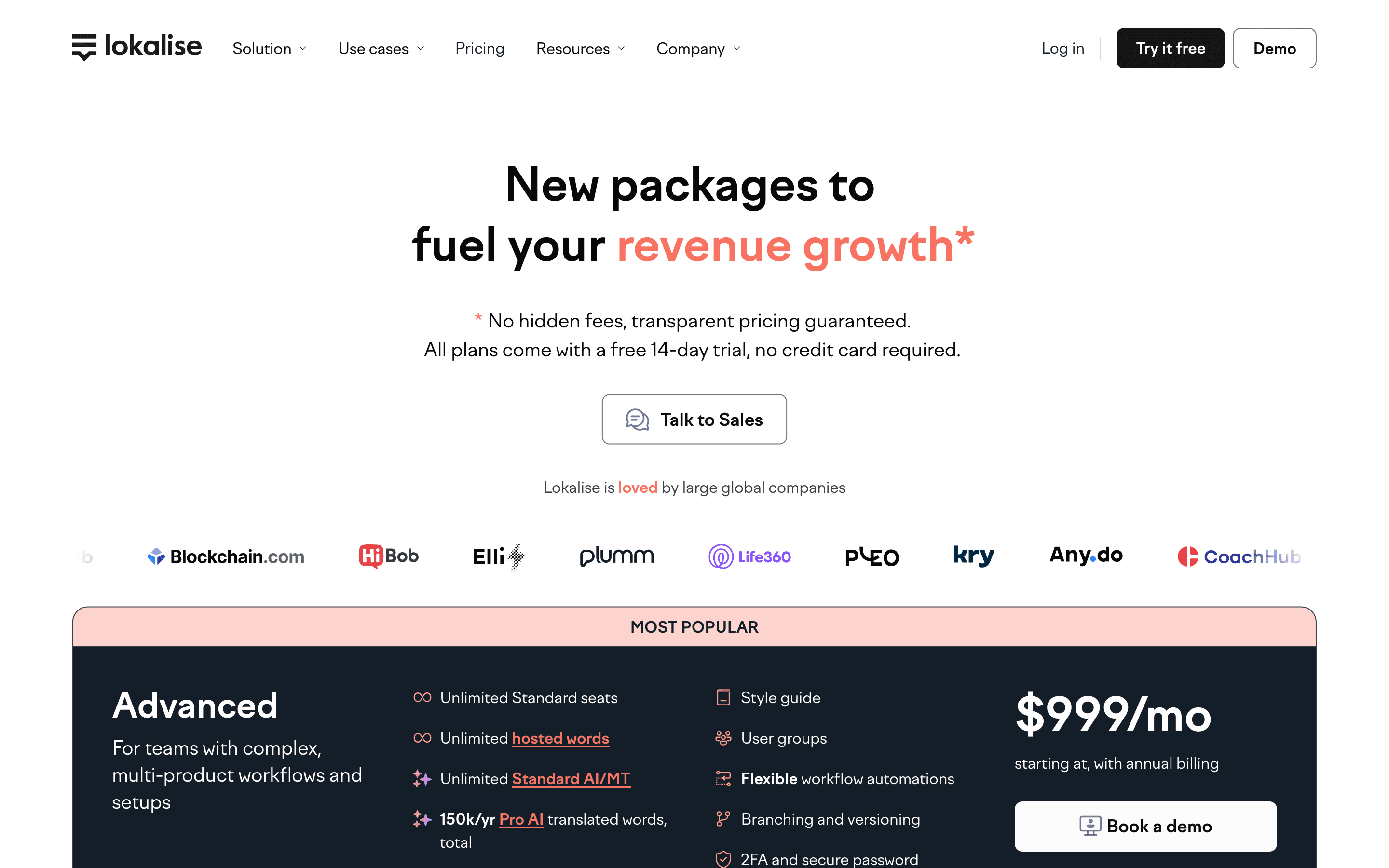 Lokalise pricing