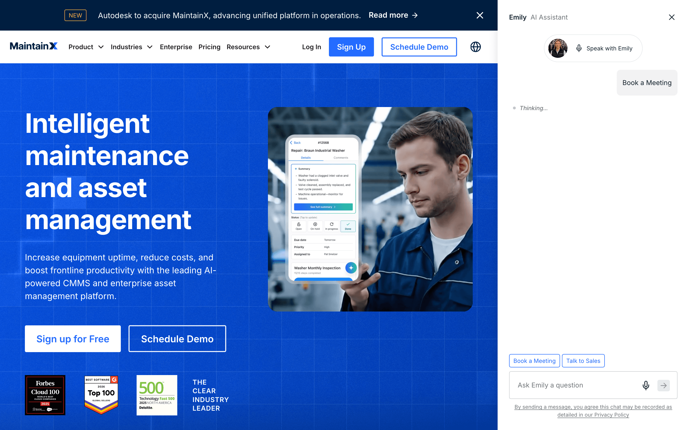 MaintainX homepage