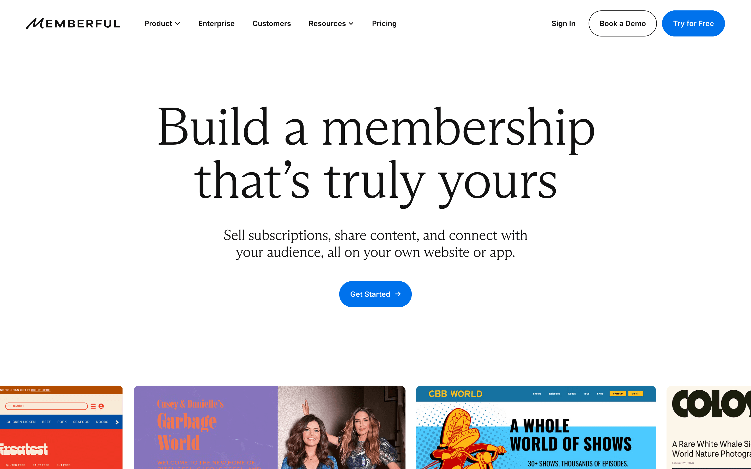 Memberful homepage