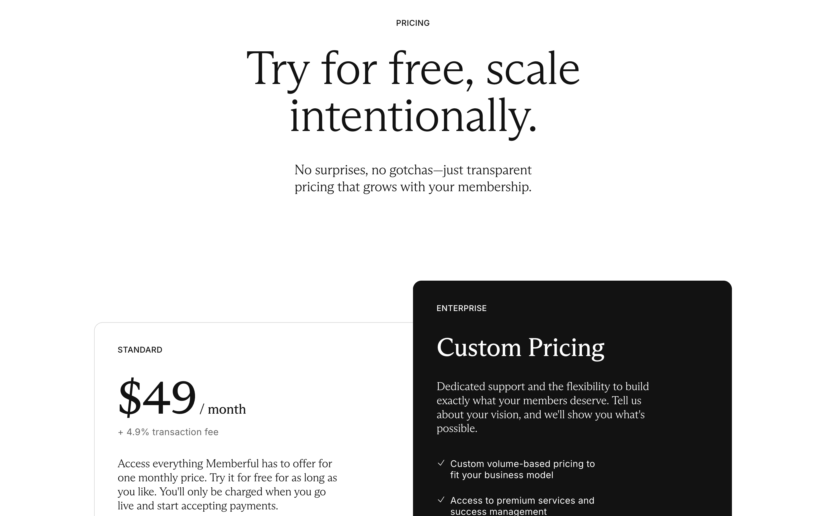 Memberful pricing