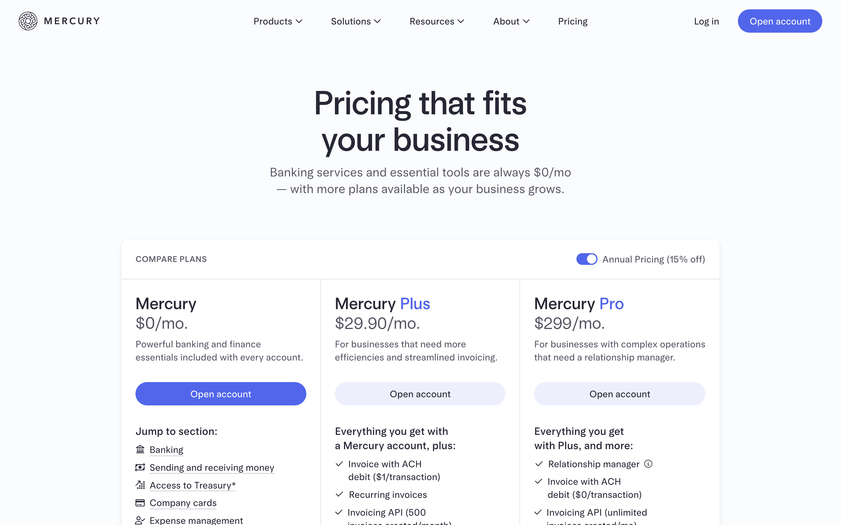 Mercury pricing