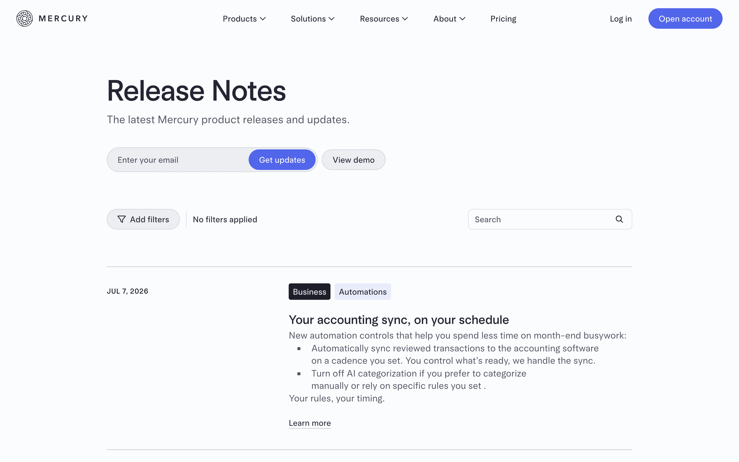 Mercury: Releases