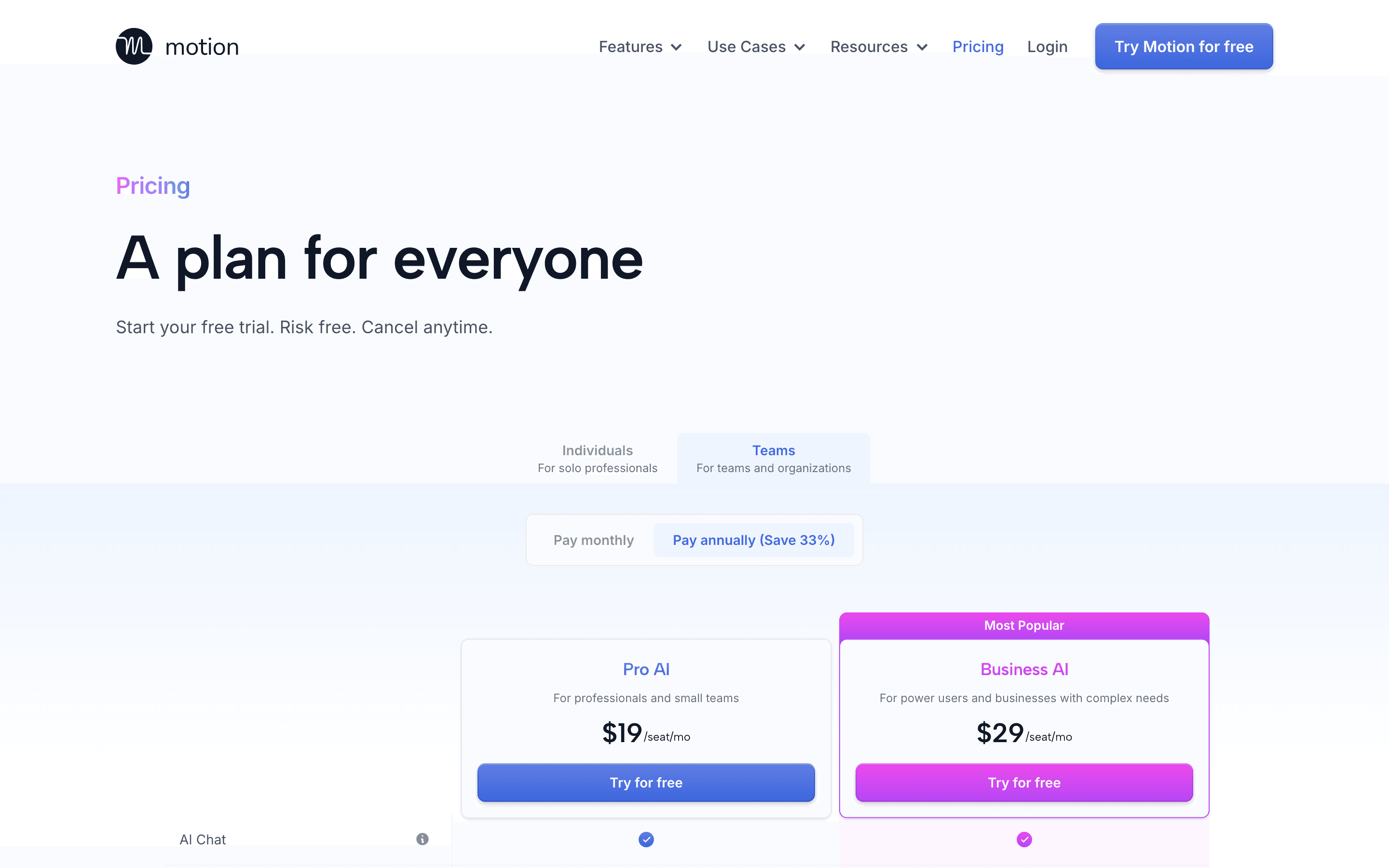 Motion pricing