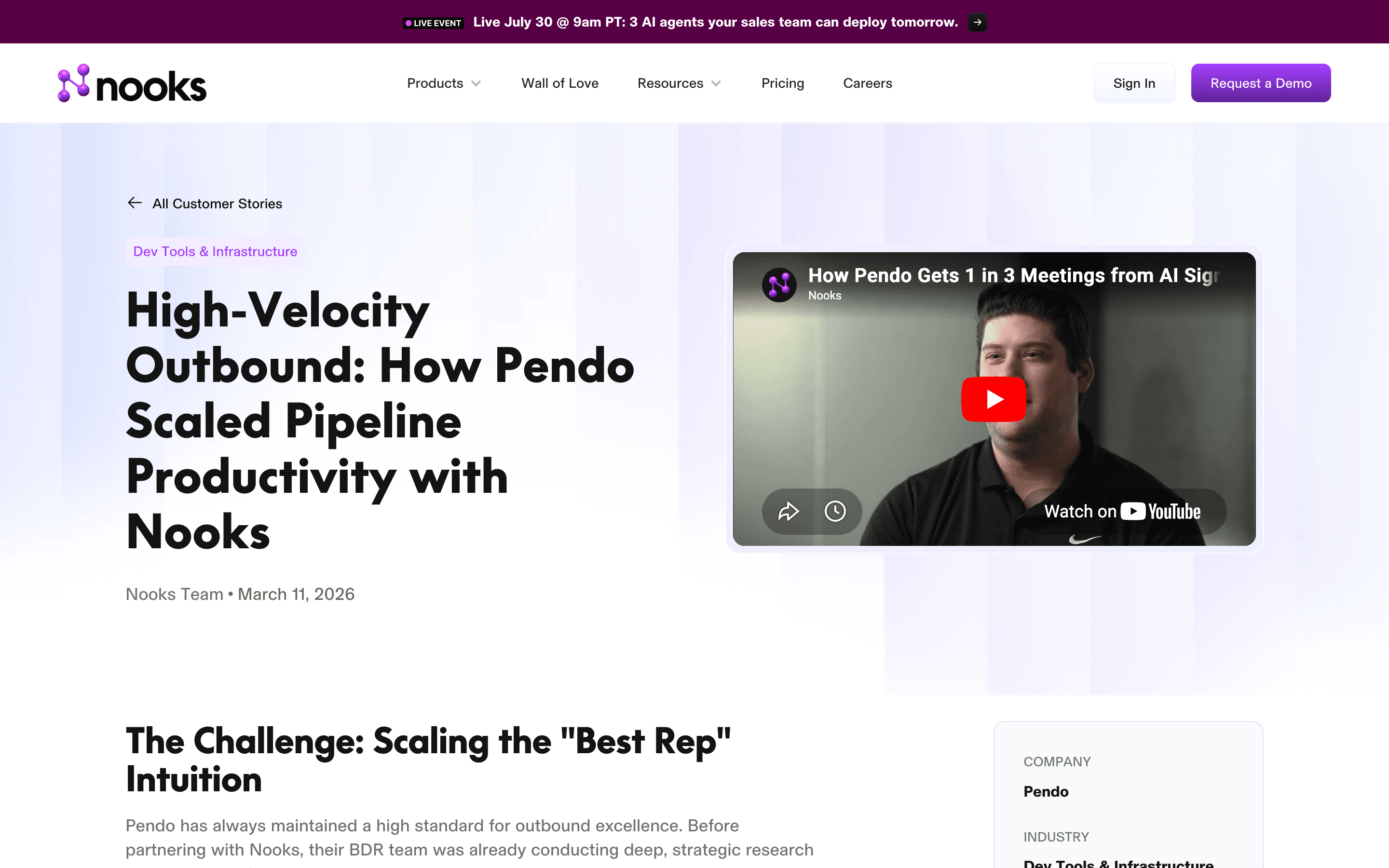 Nooks: High velocity outbound h