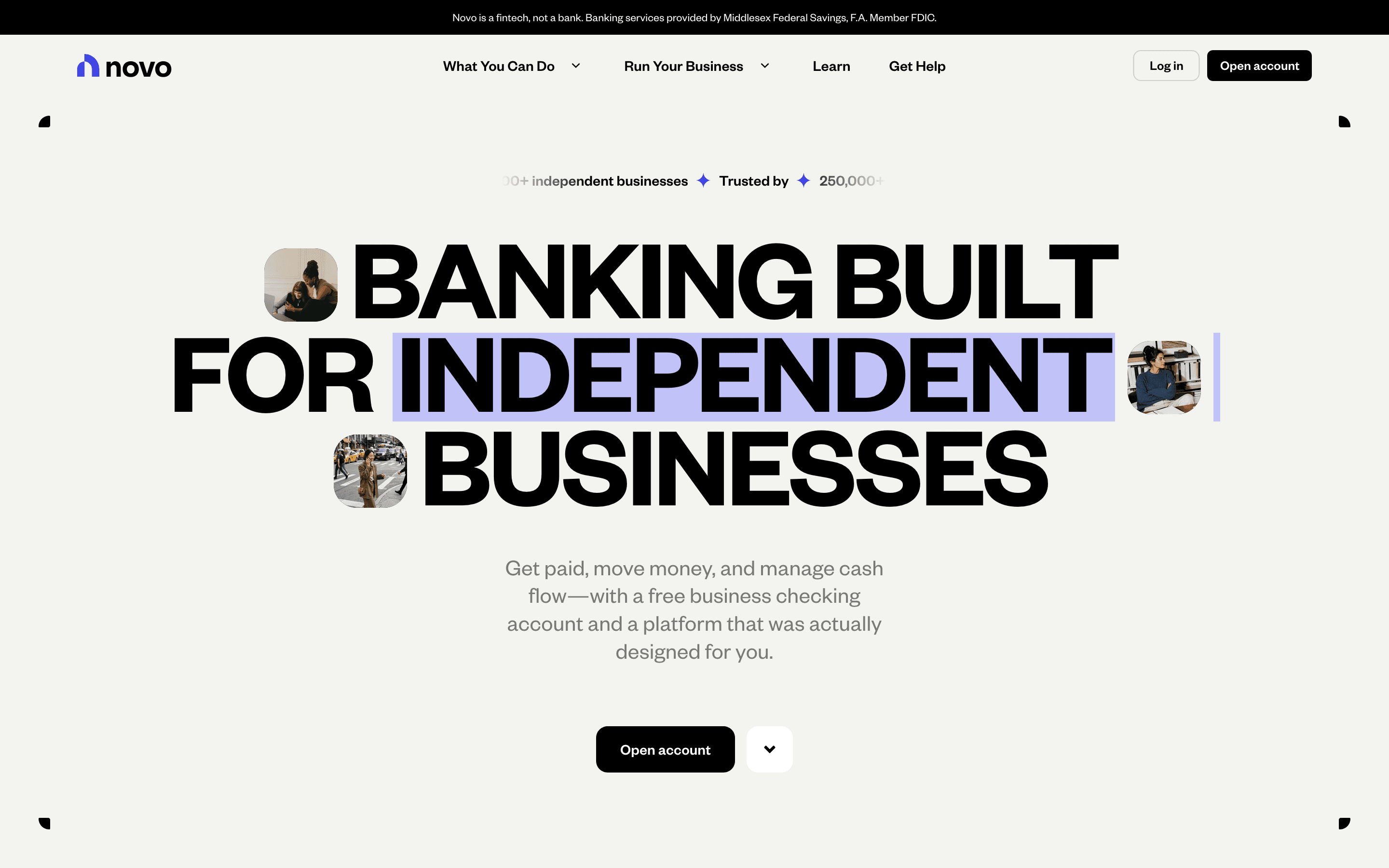 Novo homepage
