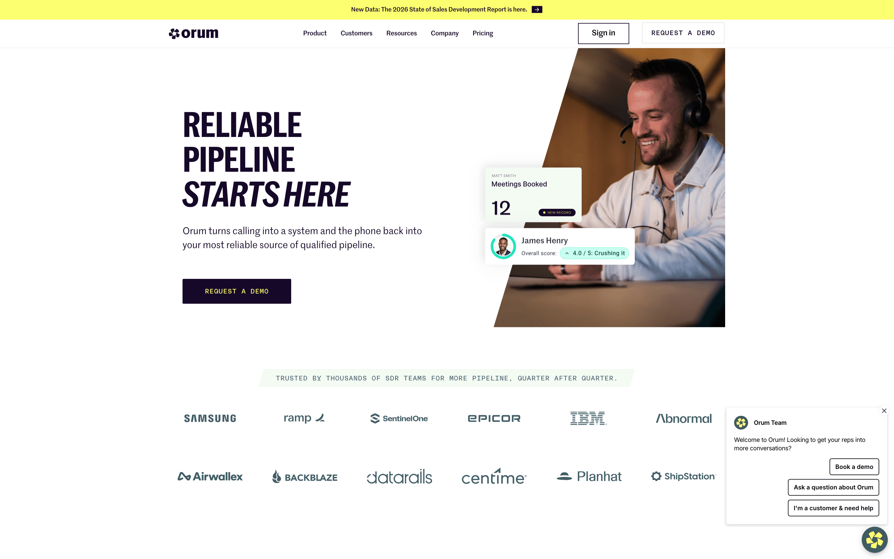 Orum homepage