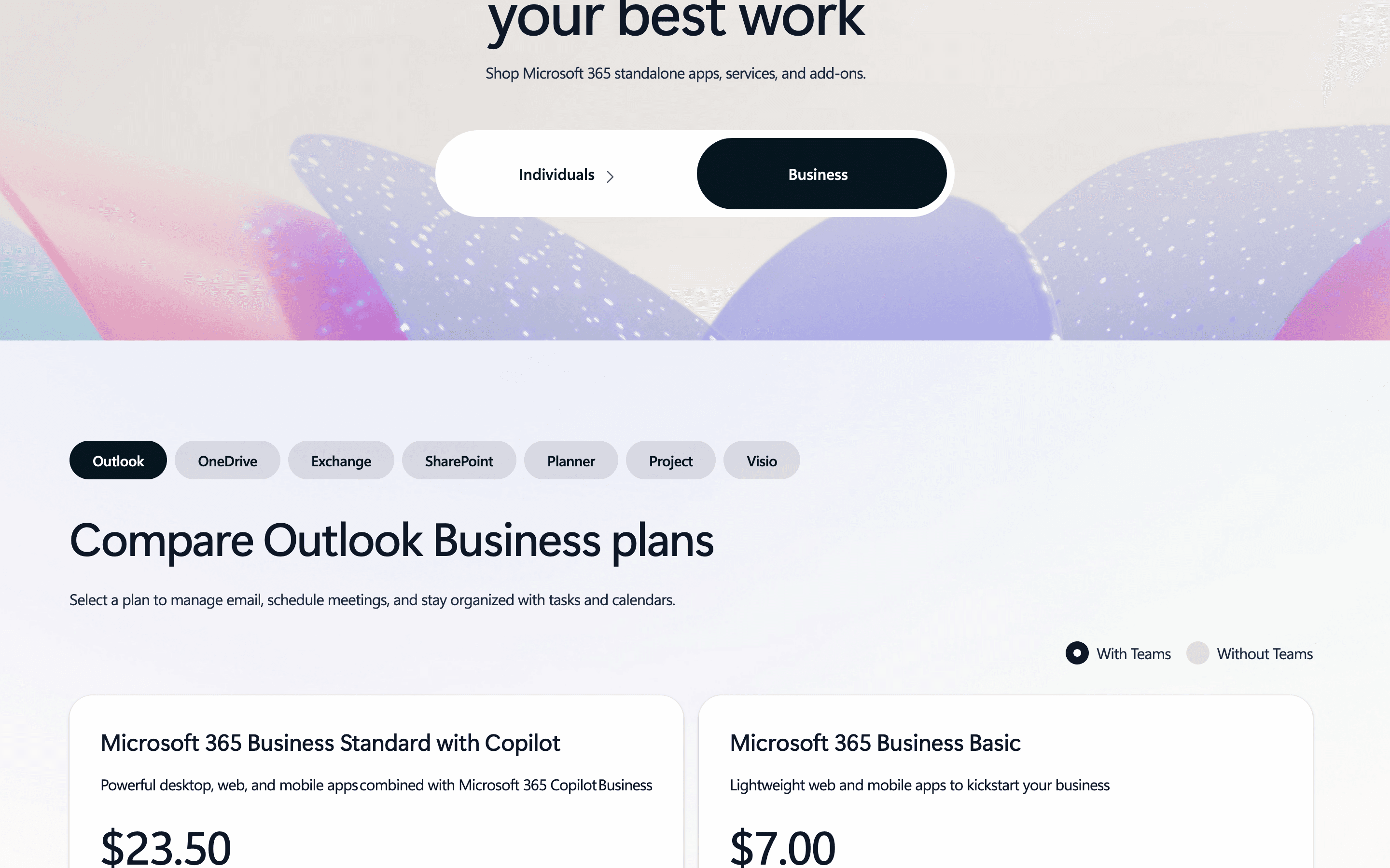Microsoft Outlook pricing