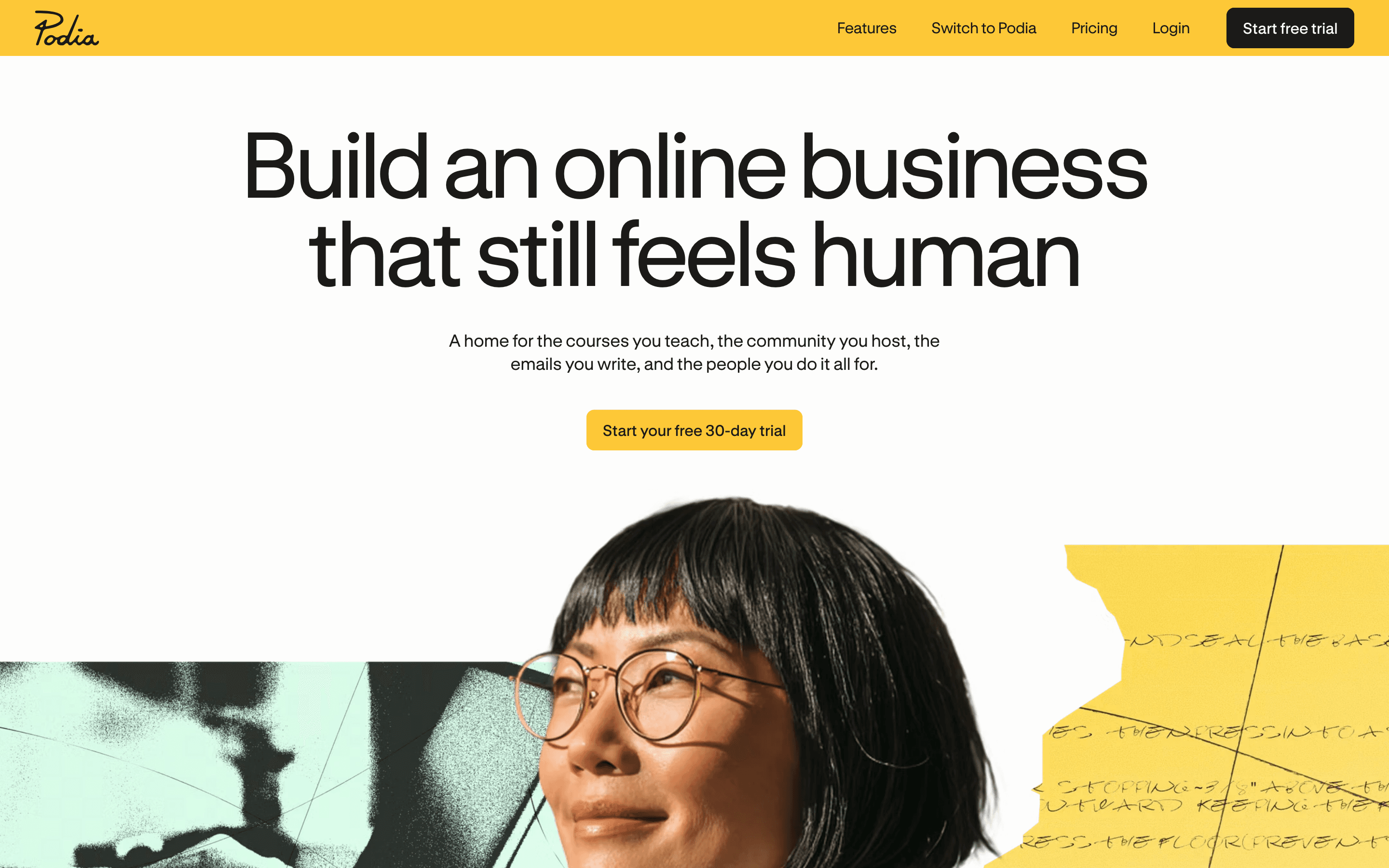 Podia homepage
