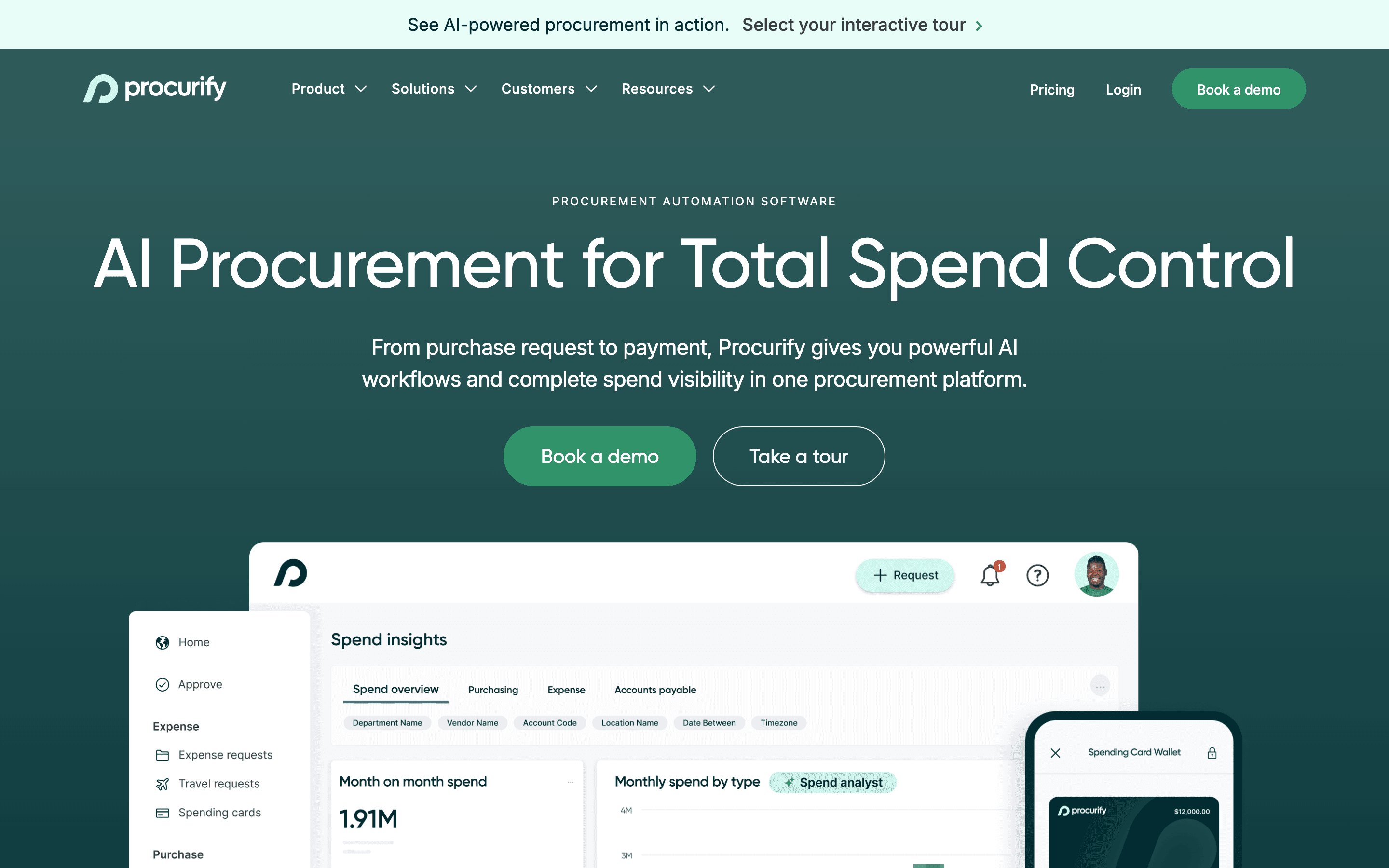 Procurify homepage